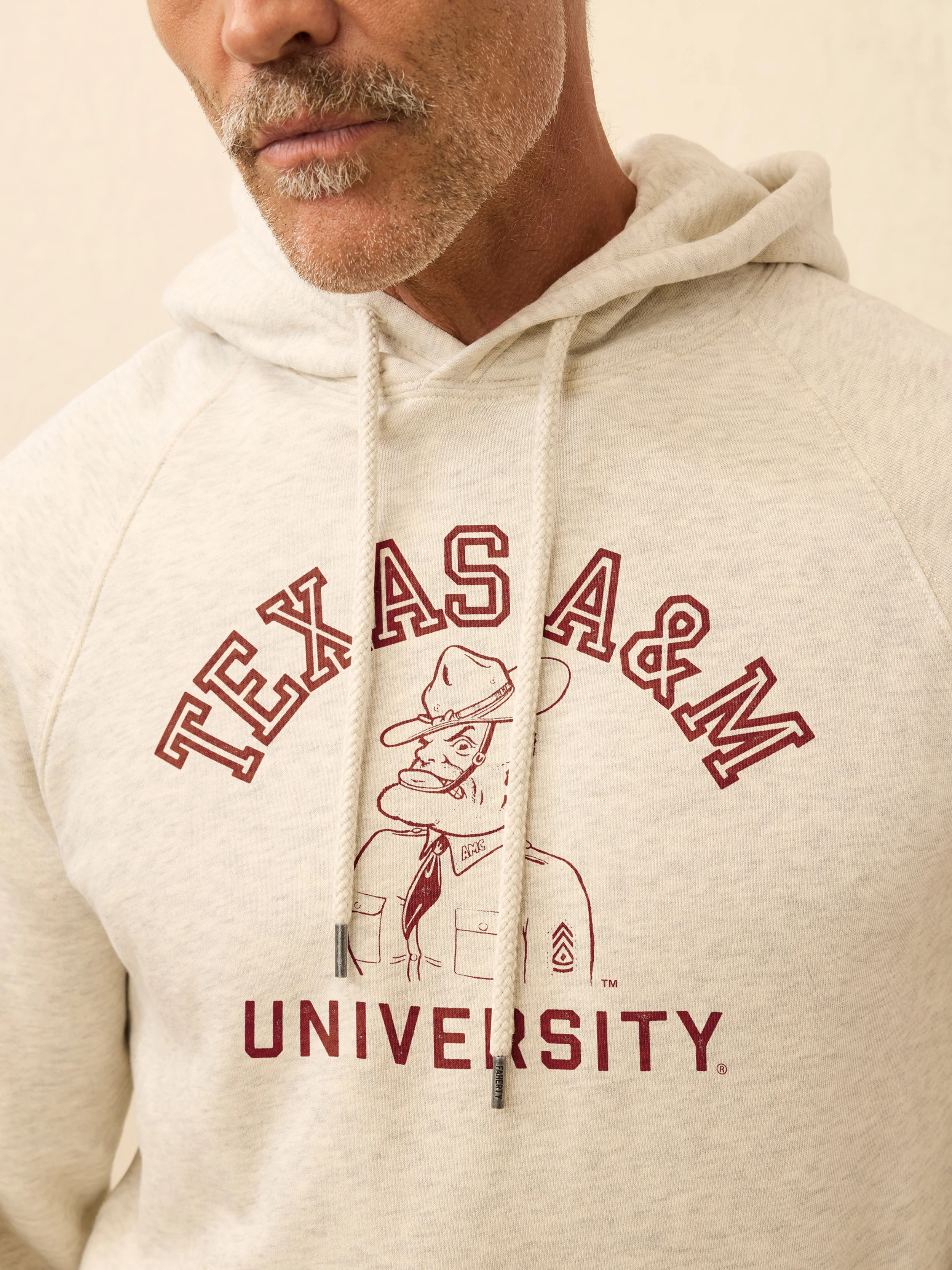 Texas A&M High Standard Fleece Hoodie - Antique Ivory Heather - Image 2
