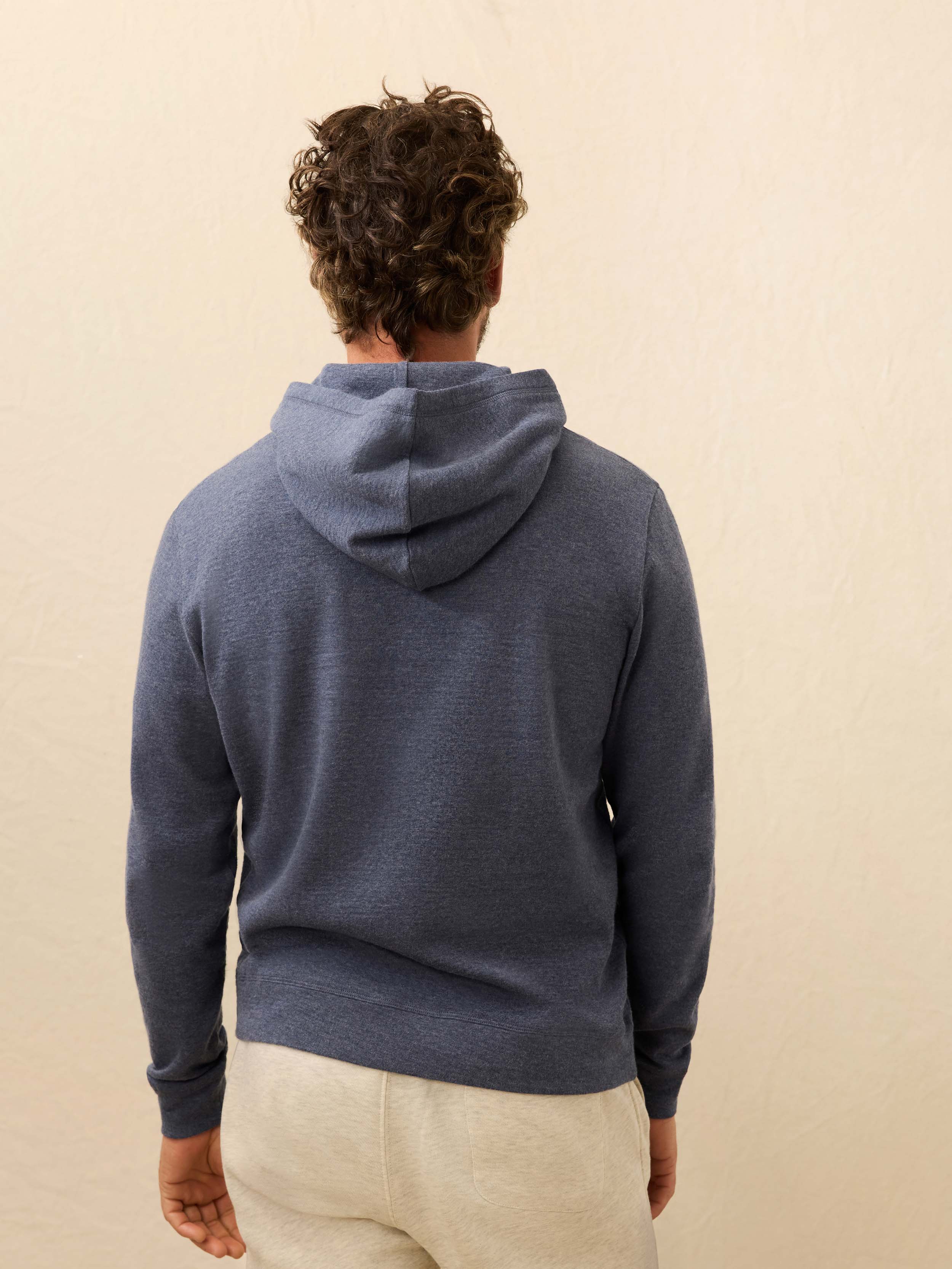 Aspen Lounge Cashmere Hoodie - Night Ocean Melange - Image 4