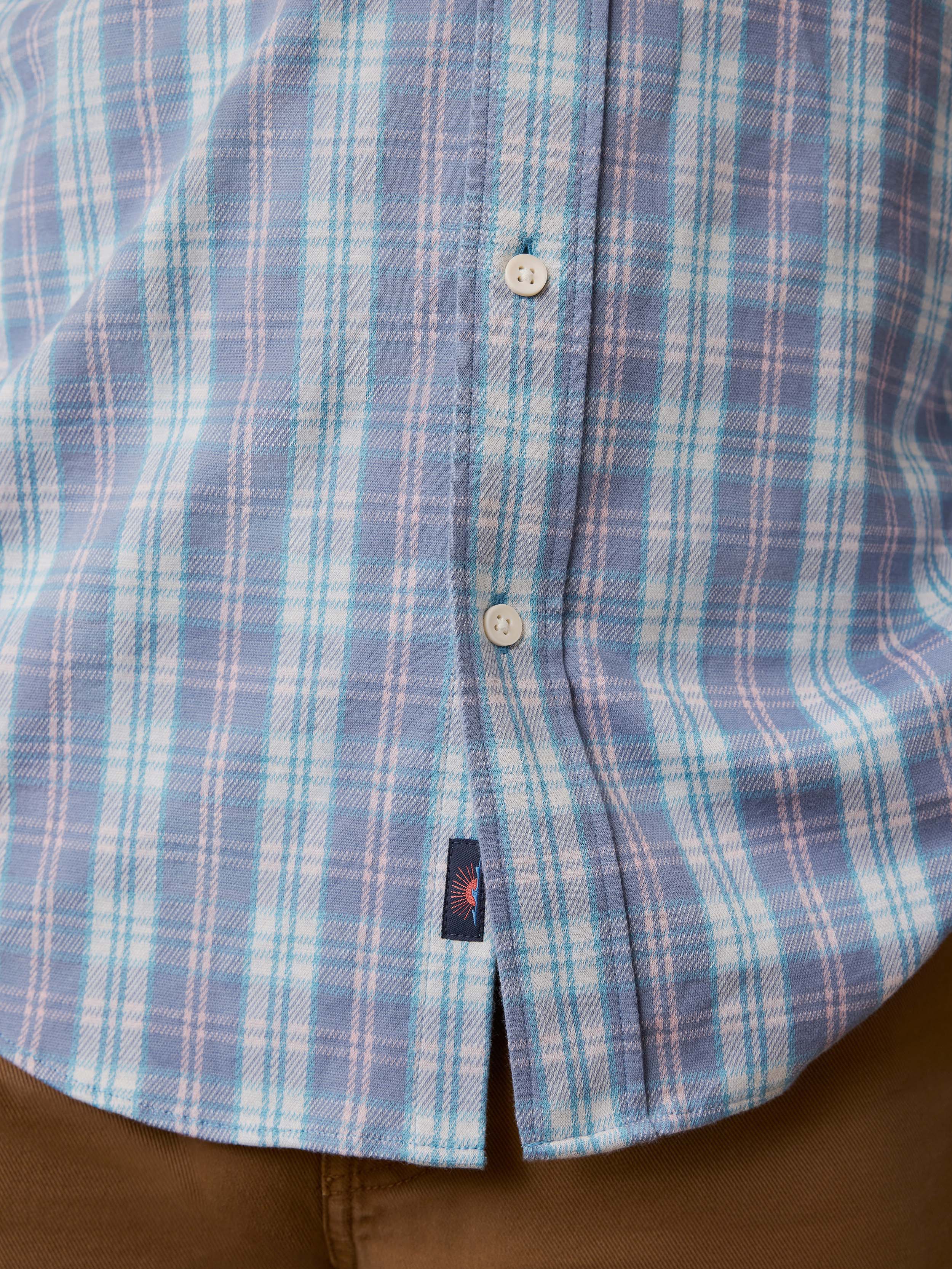 Coastline Knit Shirt - Summer Teal Plaid - Image 5