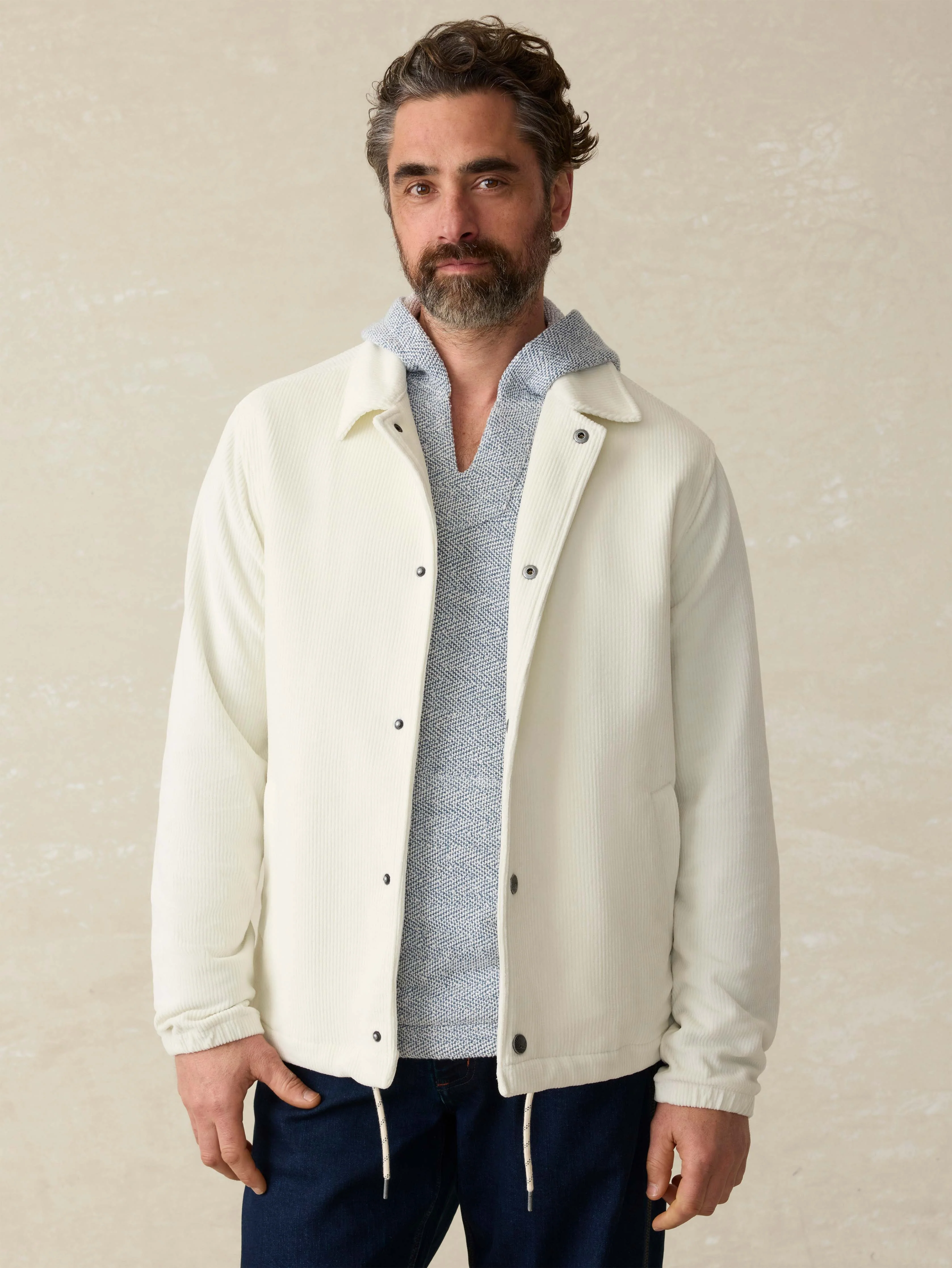 Corduroy Coaches Jacket - Stone