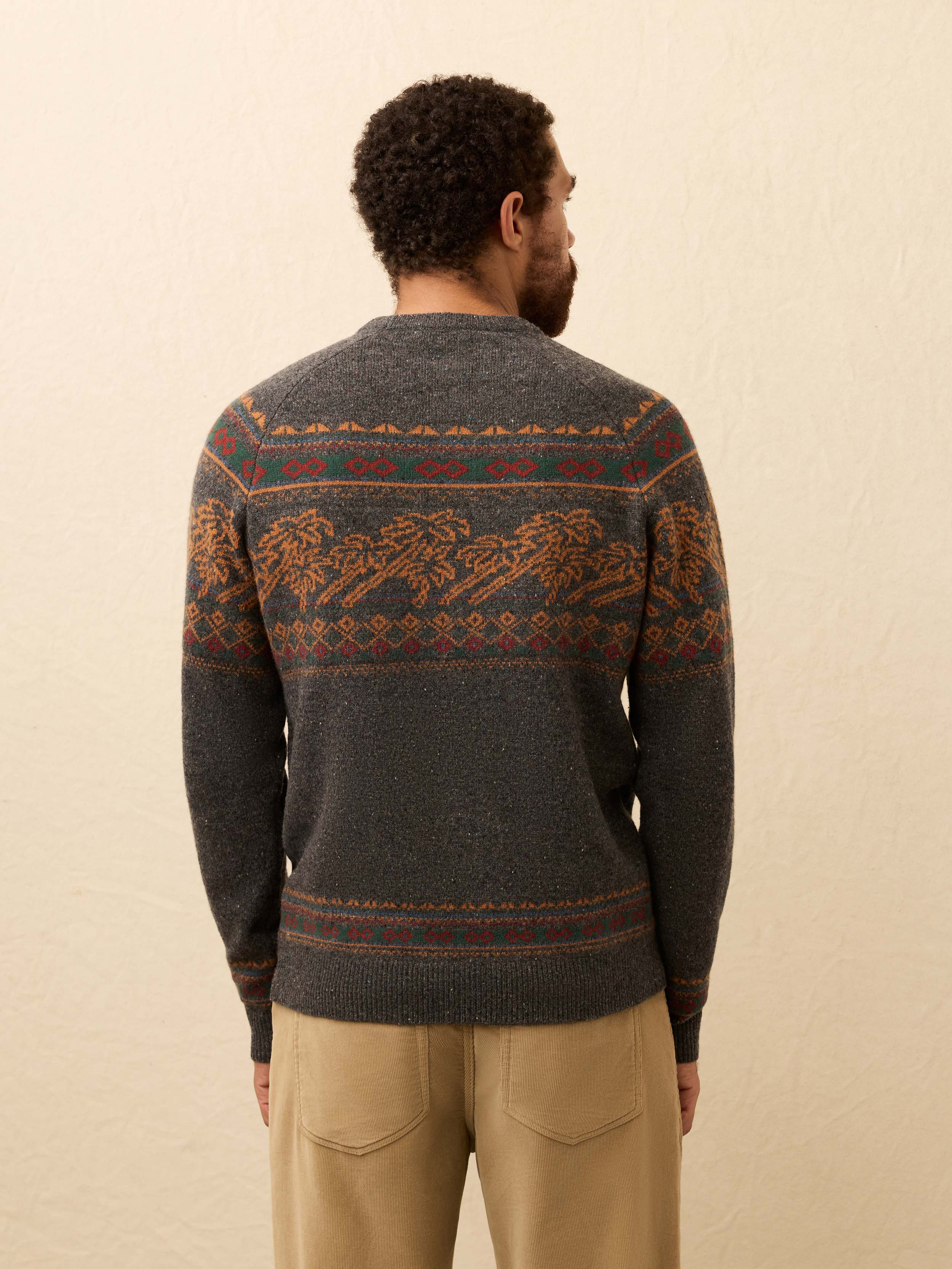 Donegal Crewneck Sweater - Charcoal Coast Fairisle - Image 5