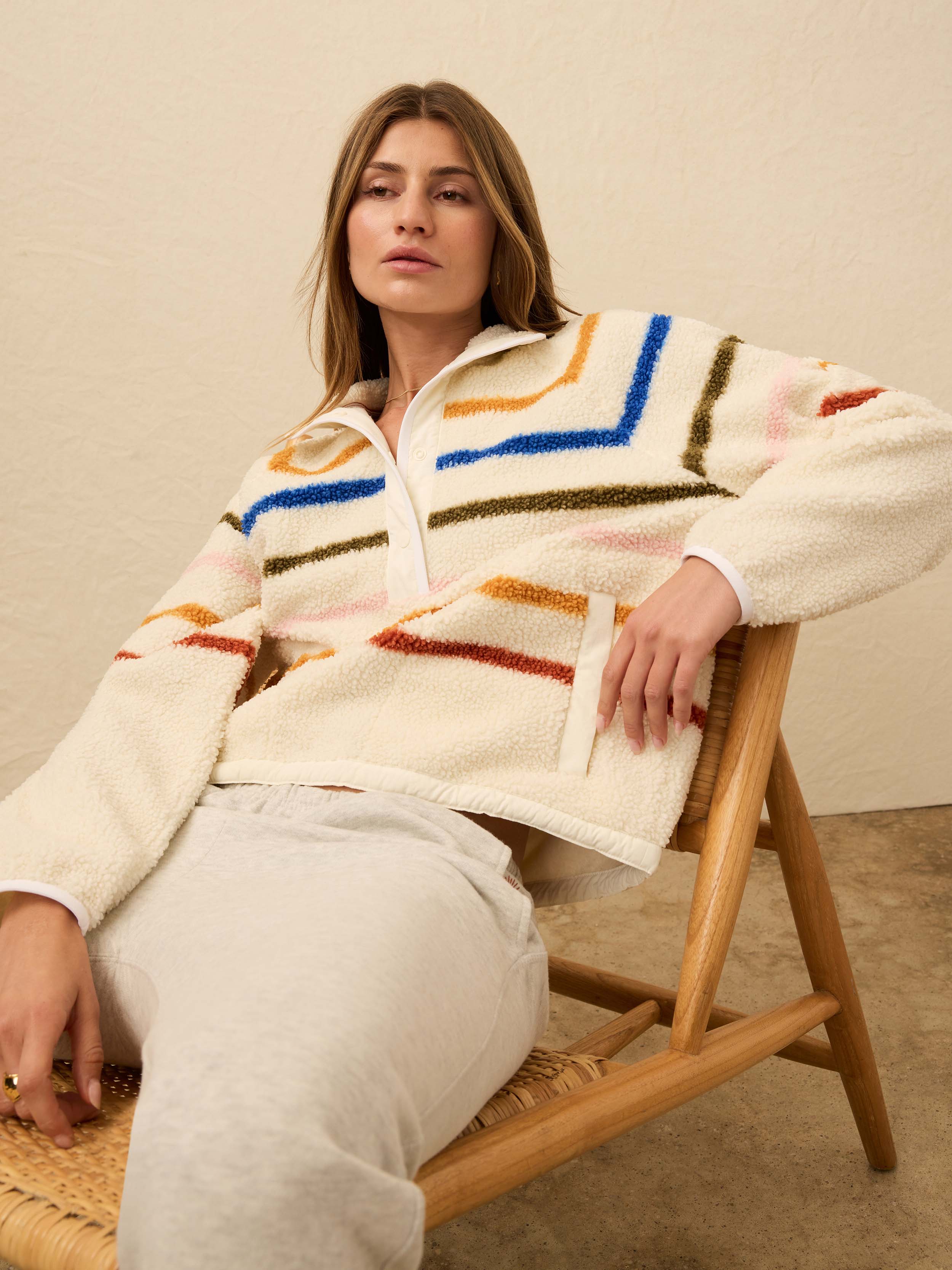 Fireside Fleece Popover - Dream Fleece Stripe - Image 2