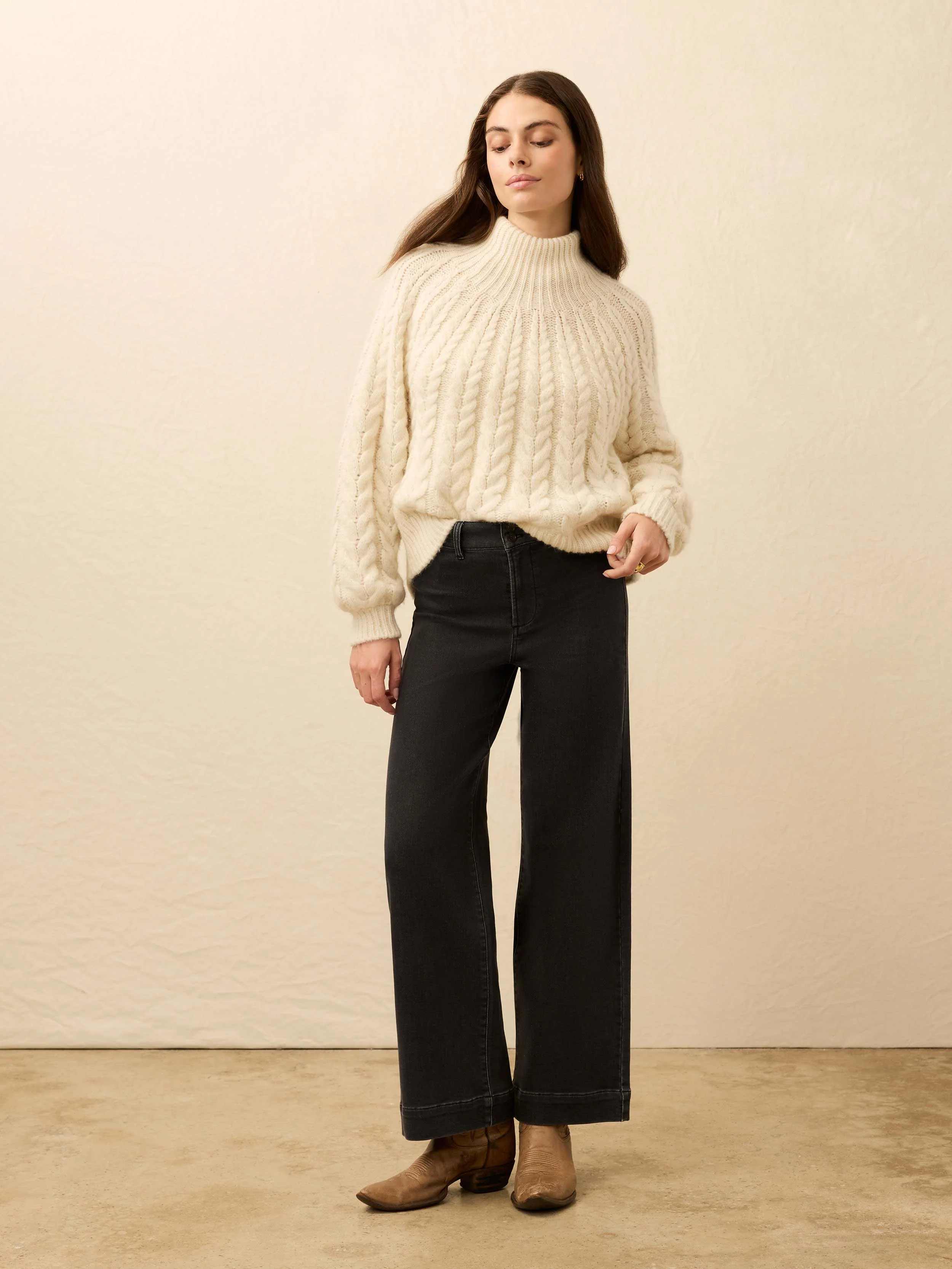 Frost Cableknit Sweater - Cream - Image 4