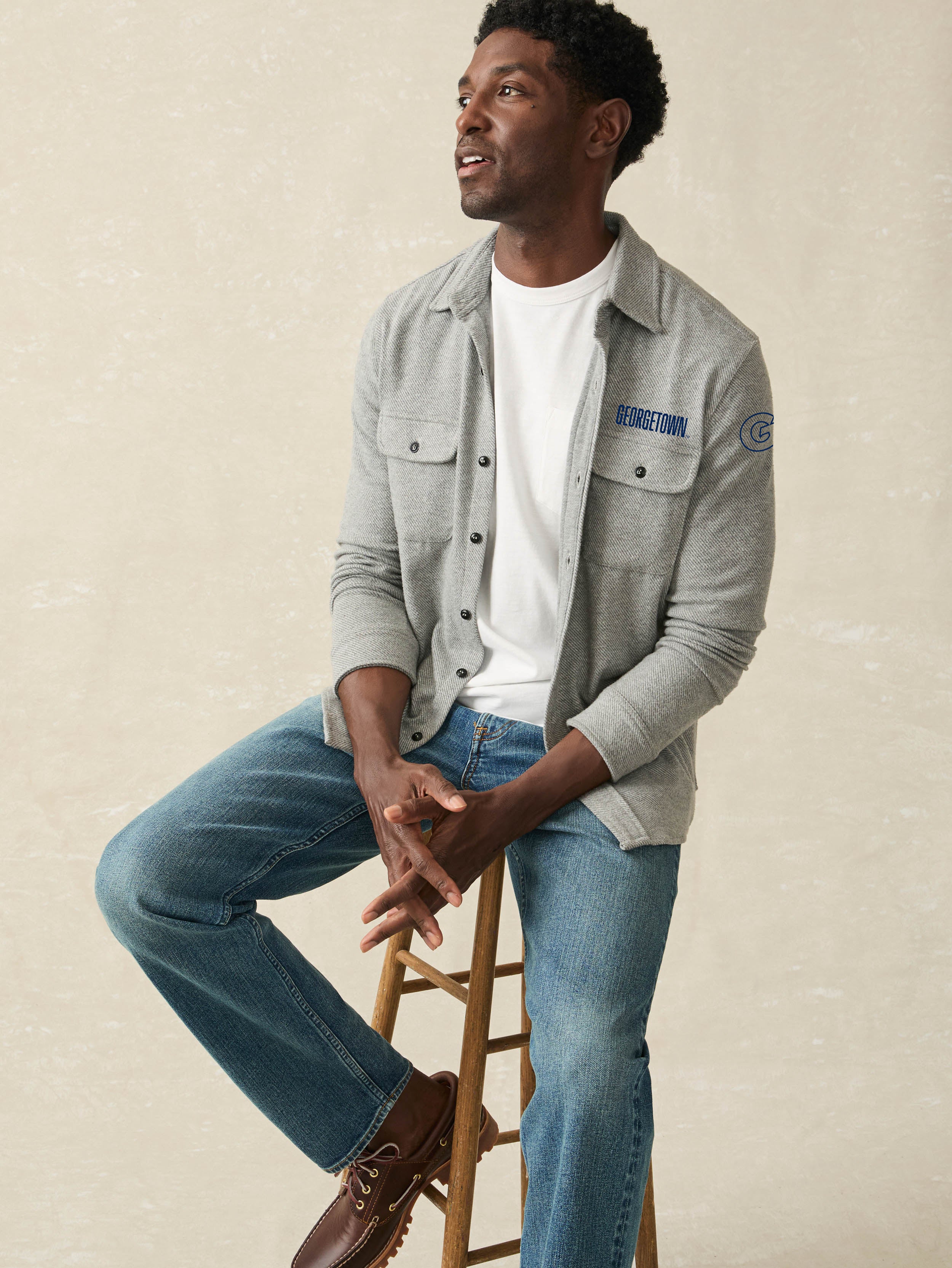 Georgetown Legend™ Sweater Shirt - Fossil Grey Twill - Image 3