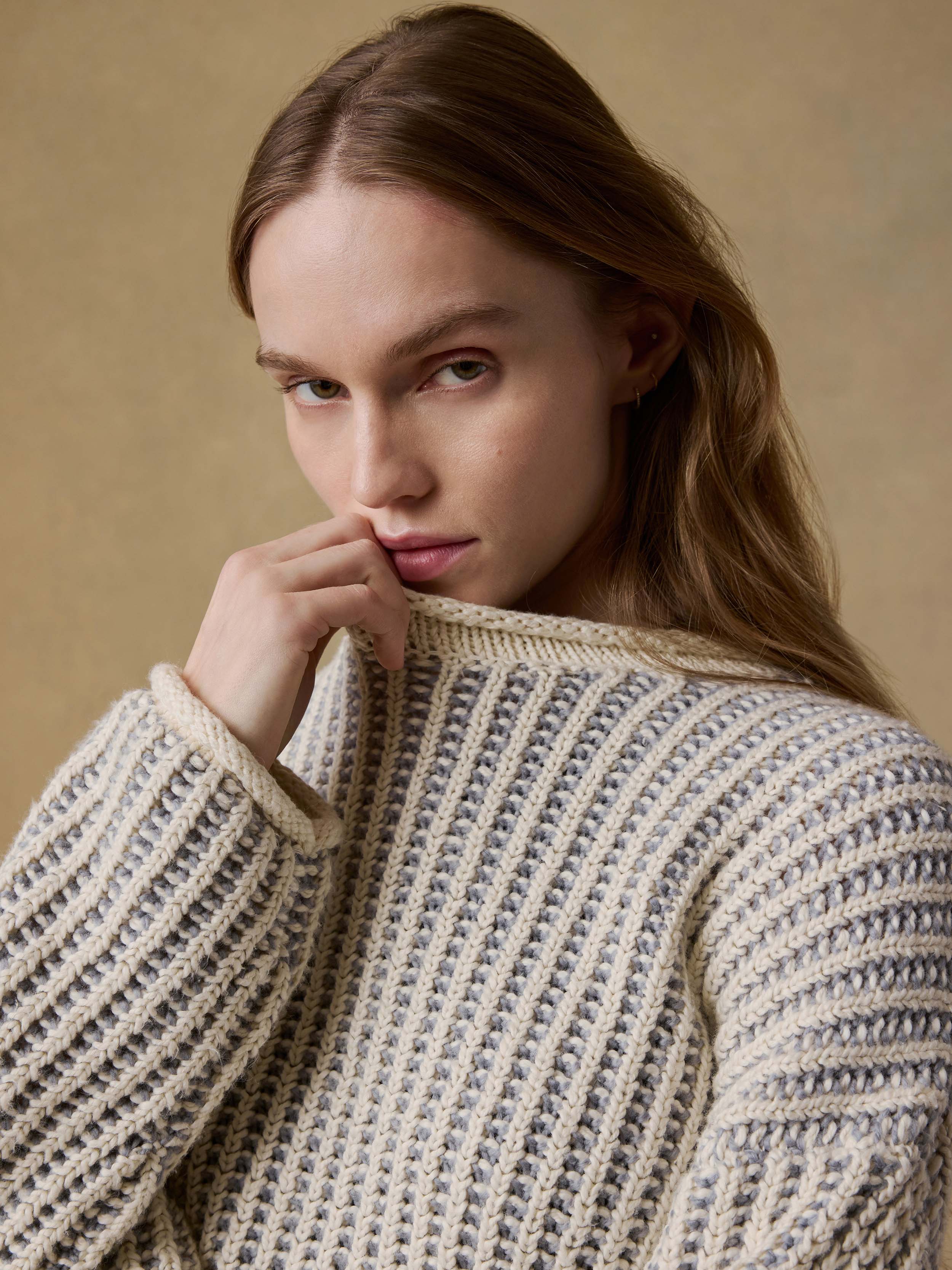 Heirloom Cotton Rollneck Sweater - Cream - Image 2