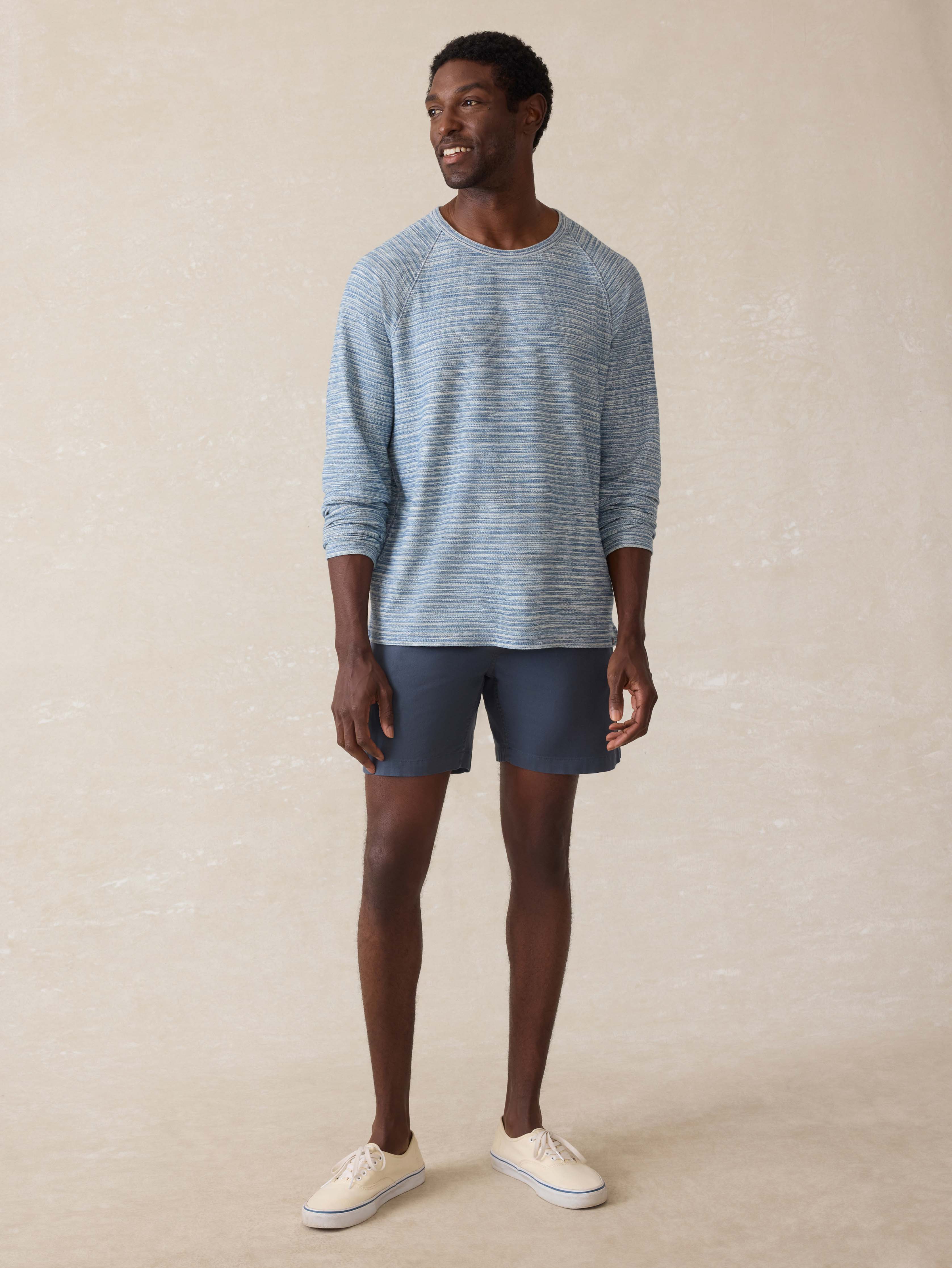 Indigo Crew Sweatshirt - Indigo Waterway Stripe - Image 3