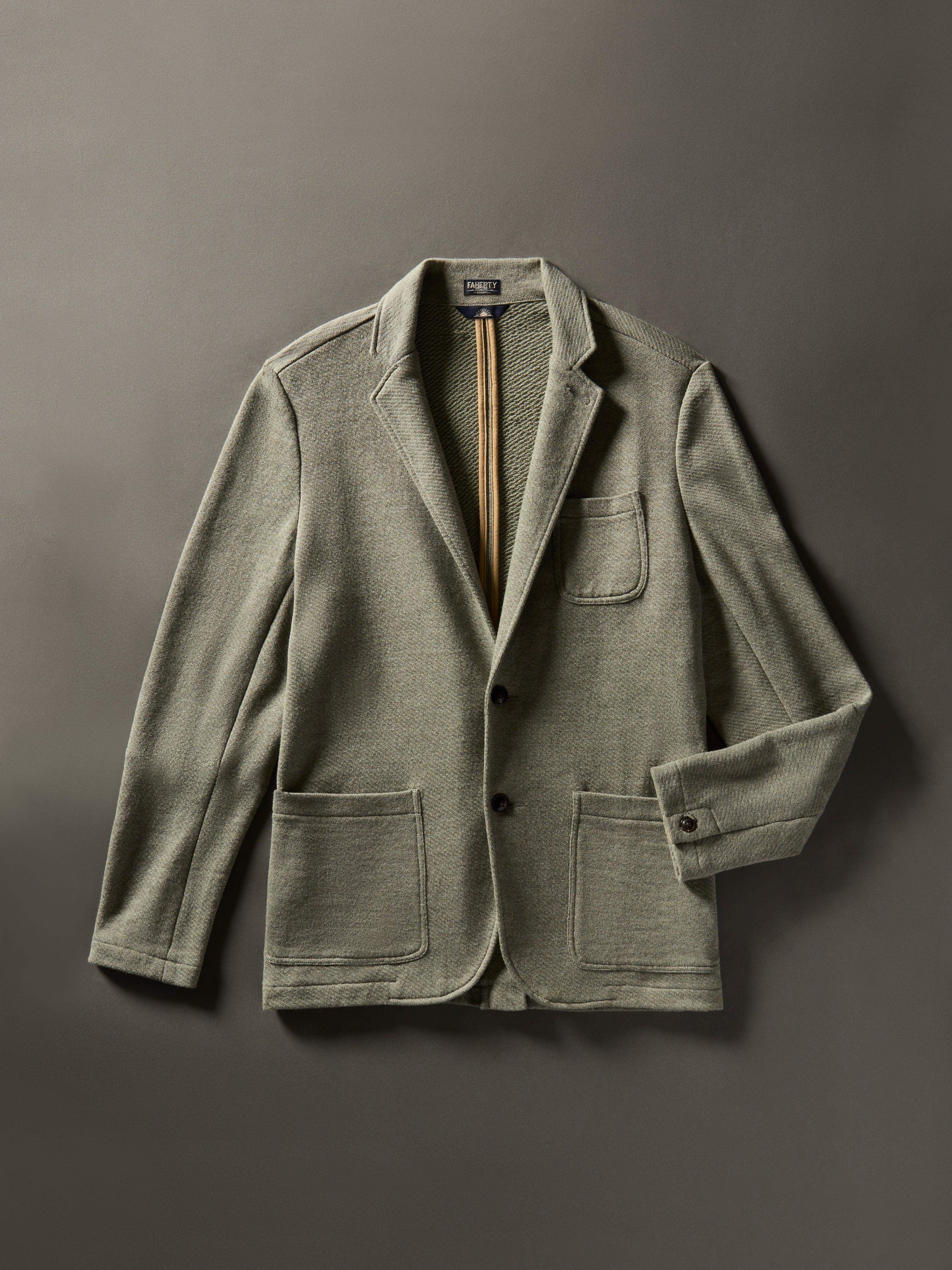 Inlet Knit Blazer - Olive Brush Melange - Image 3
