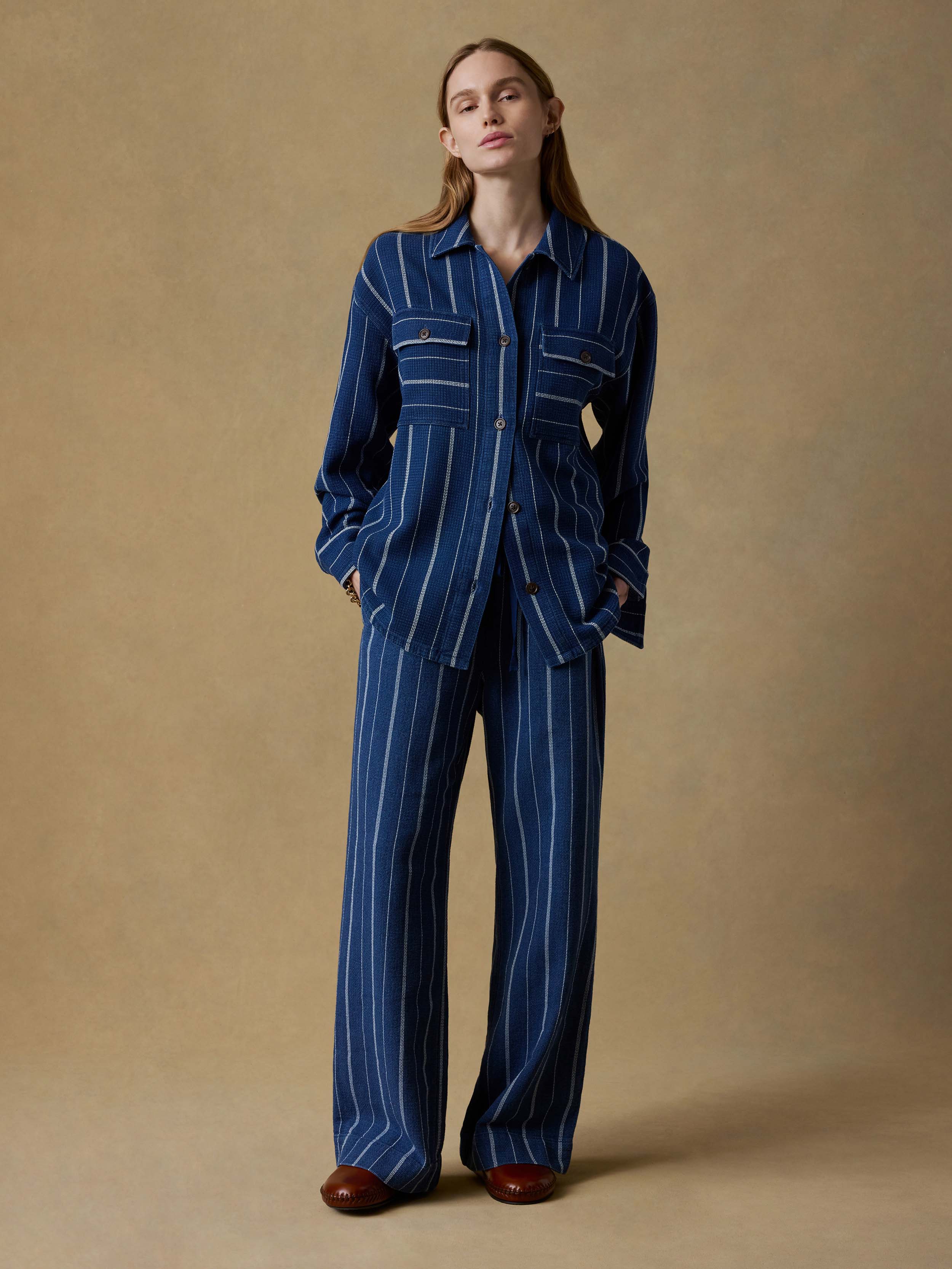 Island Tide Shirt Jacket - Indigo Drift Stripe - Image 3