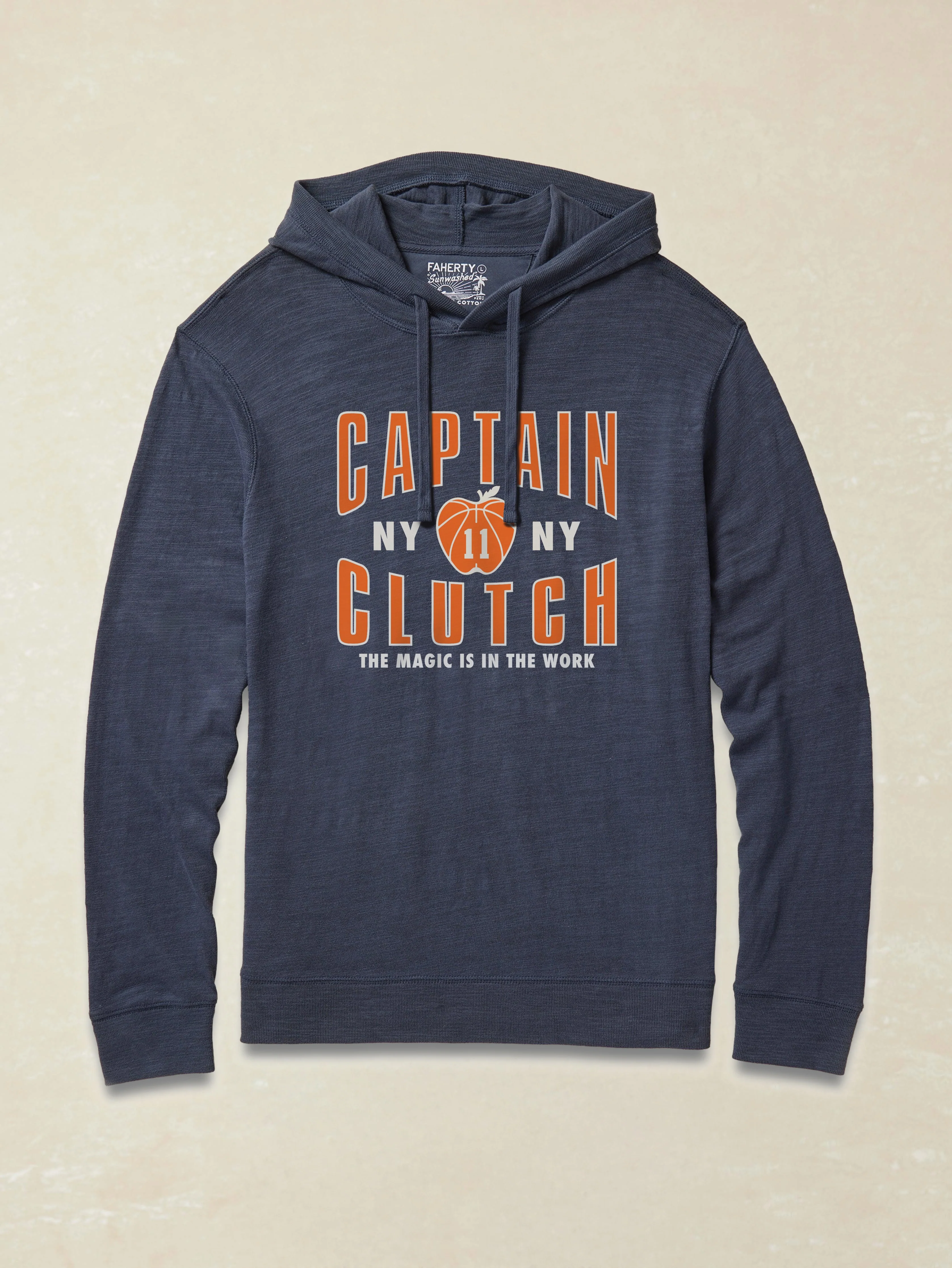 Jalen Brunson x Captain Clutch Sunwashed Slub Hoodie - Blue Nights - Image 2