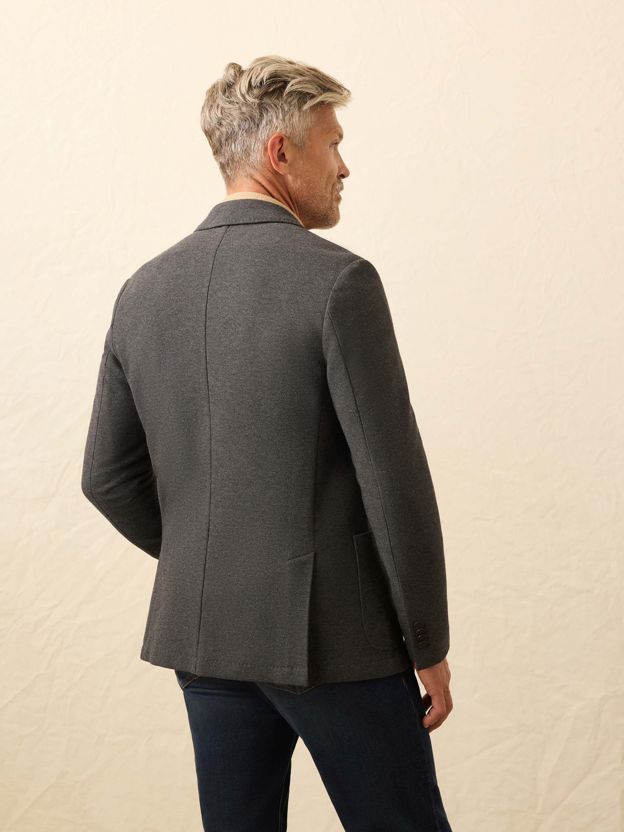 Portugal Knit Blazer - Charcoal Cliff - Image 3