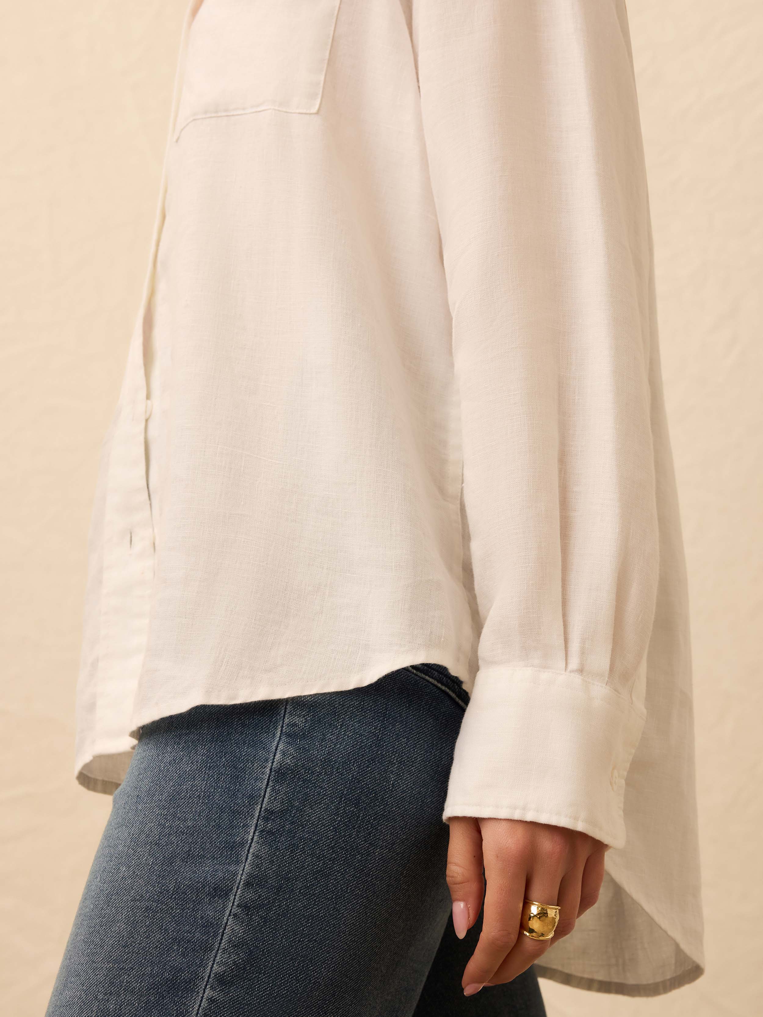 Laguna Linen Relaxed Shirt - White - Image 5