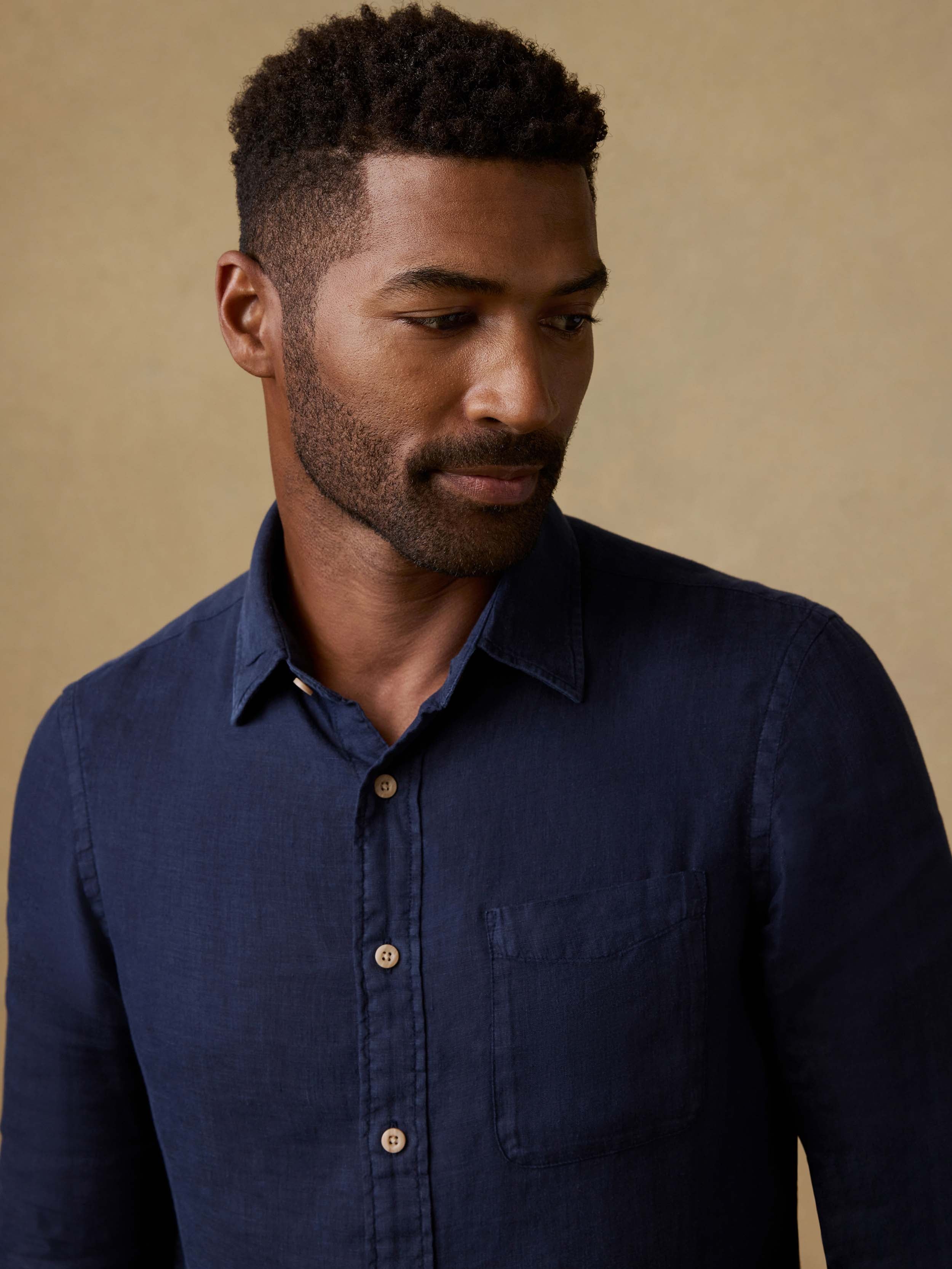 Laguna Linen Shirt - Island Navy - Image 5