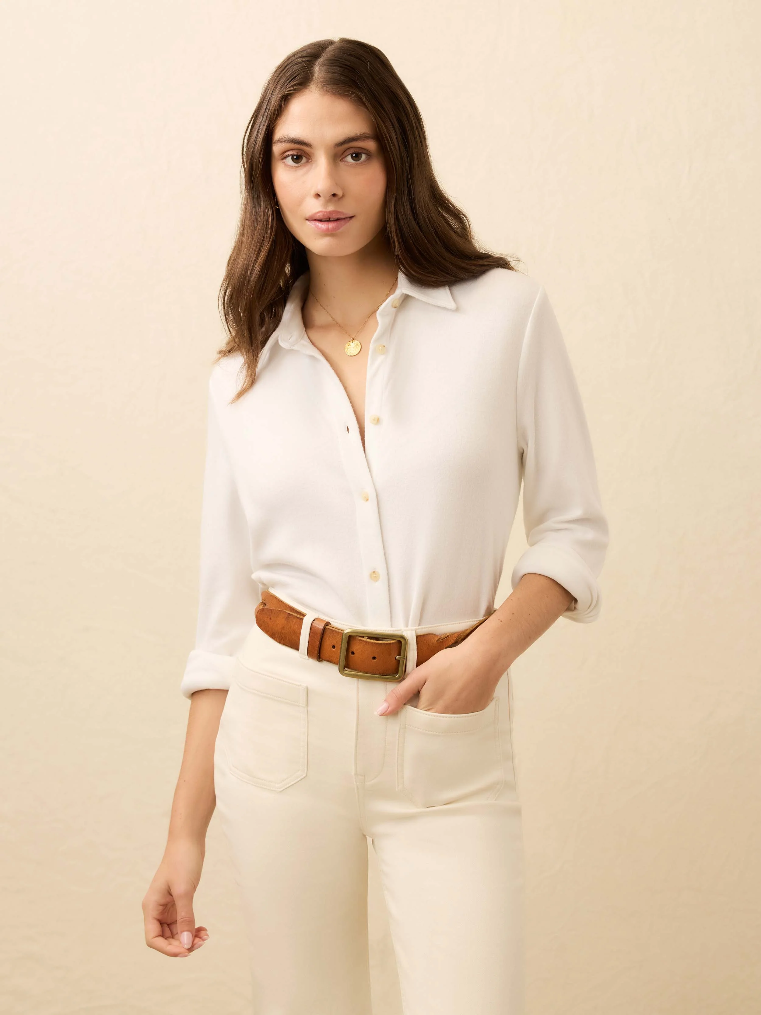 Legend™ Classic Sweater Shirt - Pure White Twill