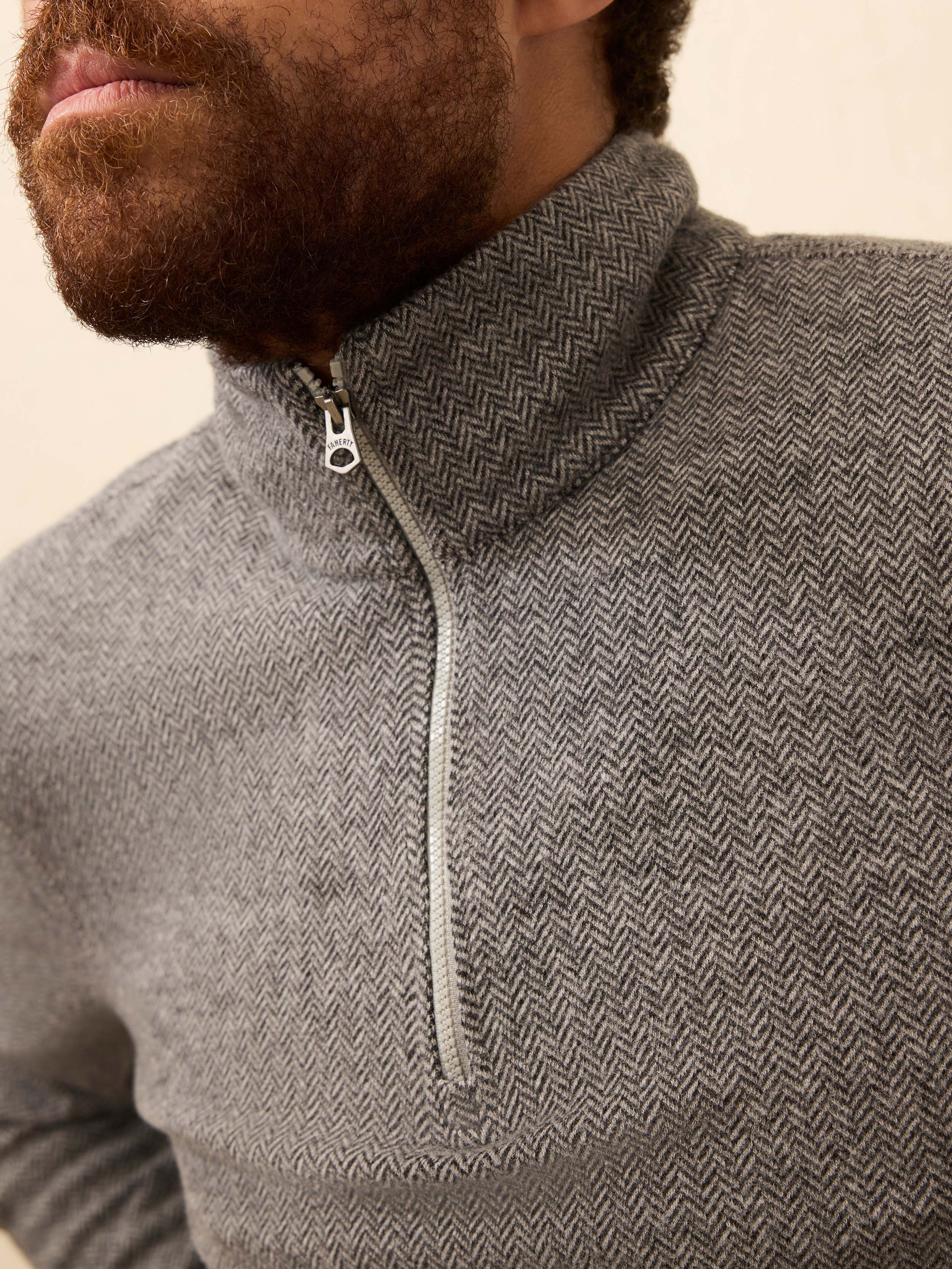 Legend™ Sweater Quarter Zip - Alpine Grey Herringbone - Image 5