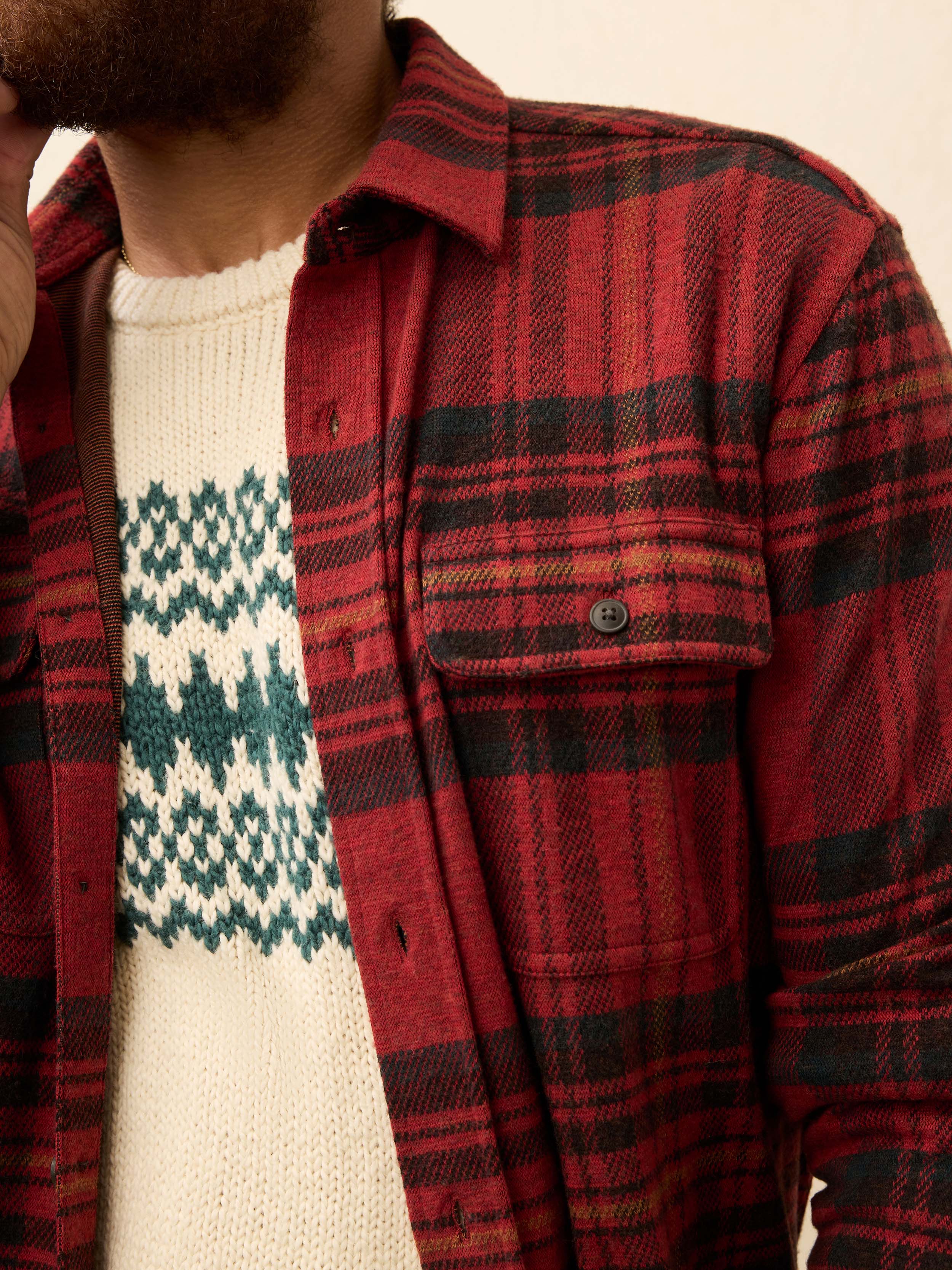 Legend™ Sweater Shirt - Red Cedar Plaid - Image 3