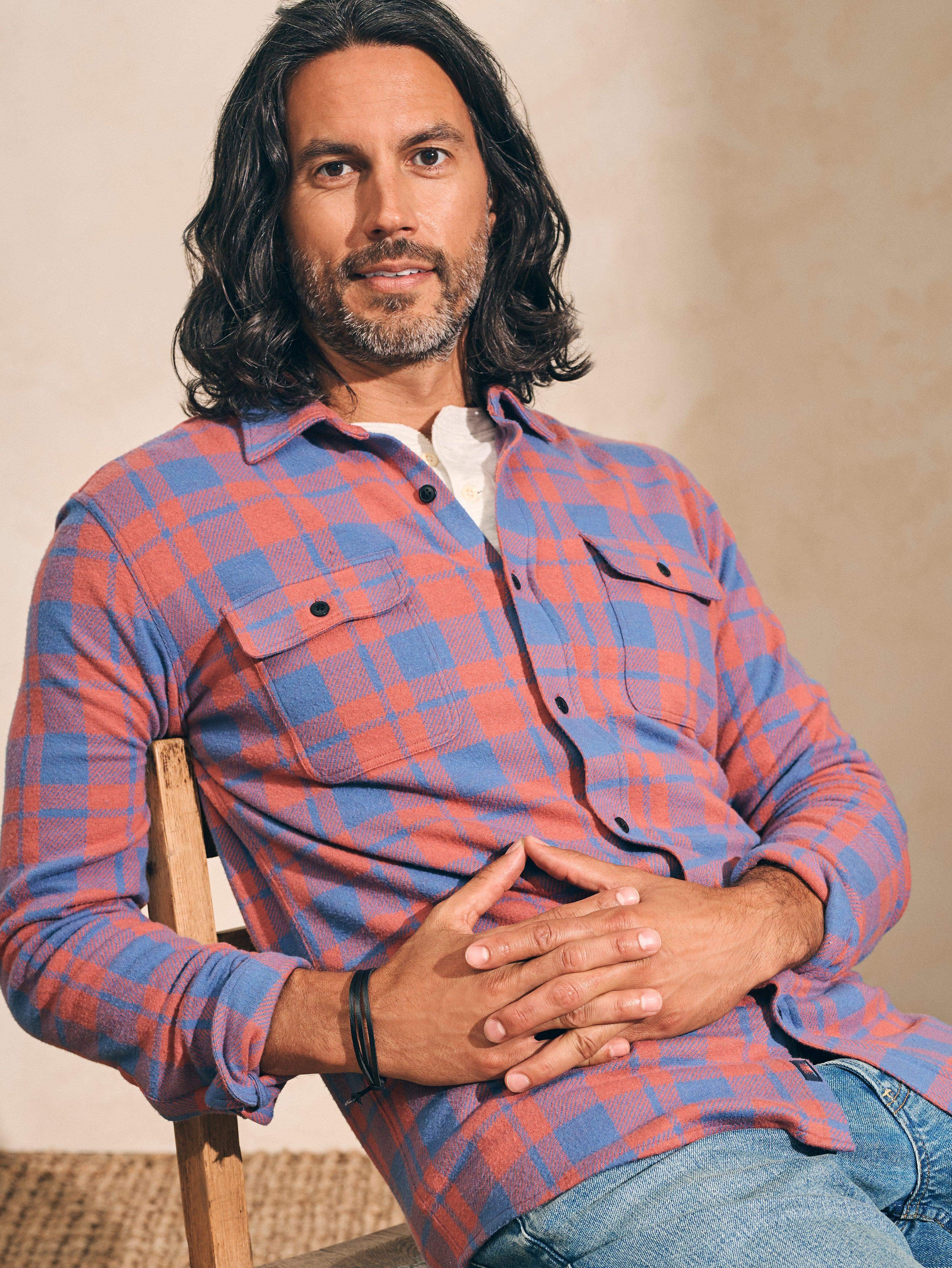Legend™ Sweater Shirt - Rose Blue Check - Image 2