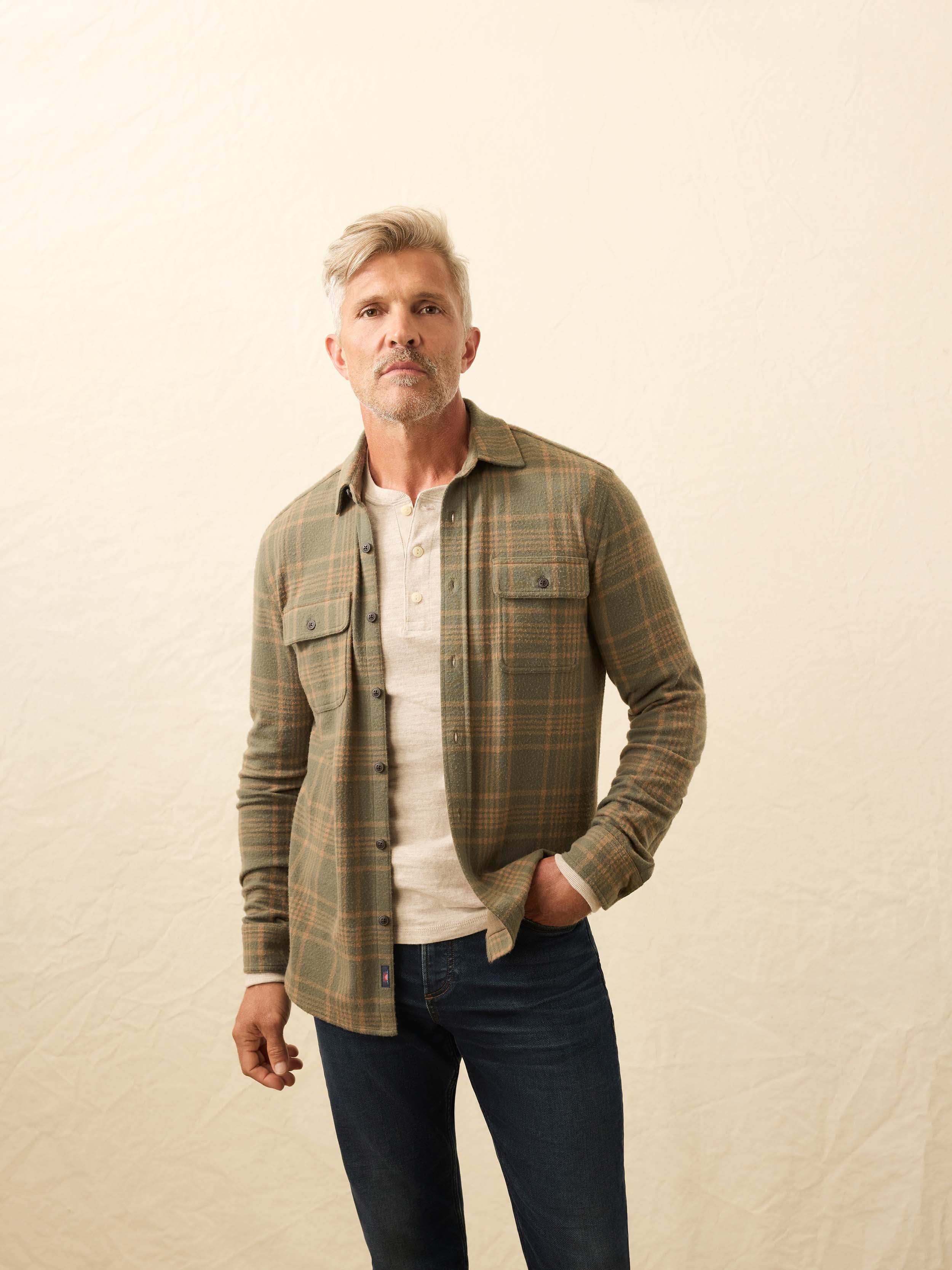 Legend™ Sweater Shirt - Woodland Olive Plaid - Image 2