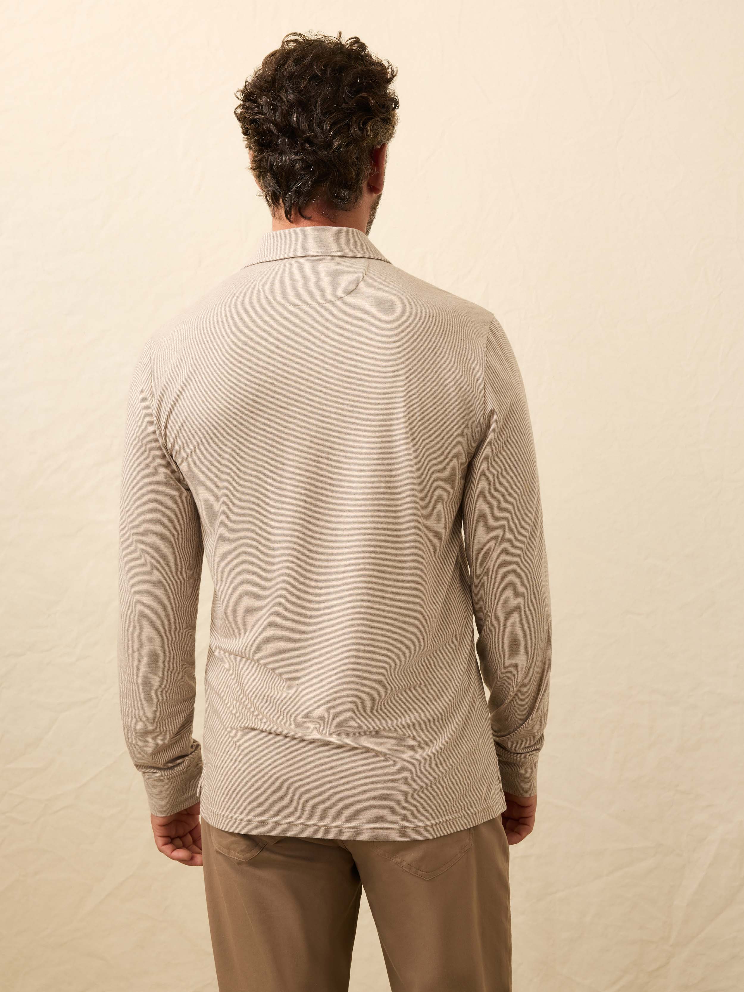 Long-Sleeve Movementâ„¢ Polo - Mountain Bark Feeder - Image 5
