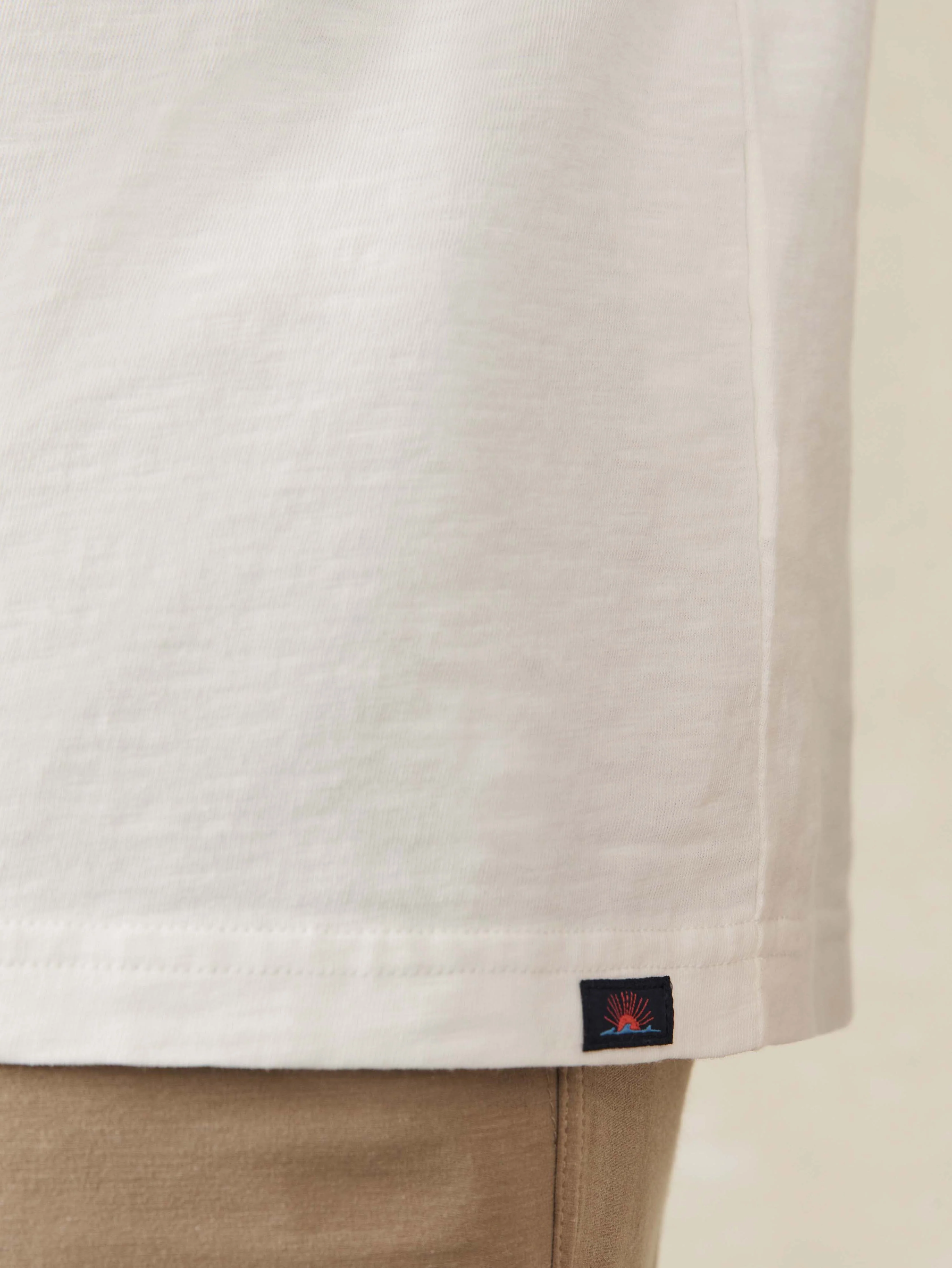 Long-Sleeve Sunwashed Regenerative Cotton Tee - White - Image 3