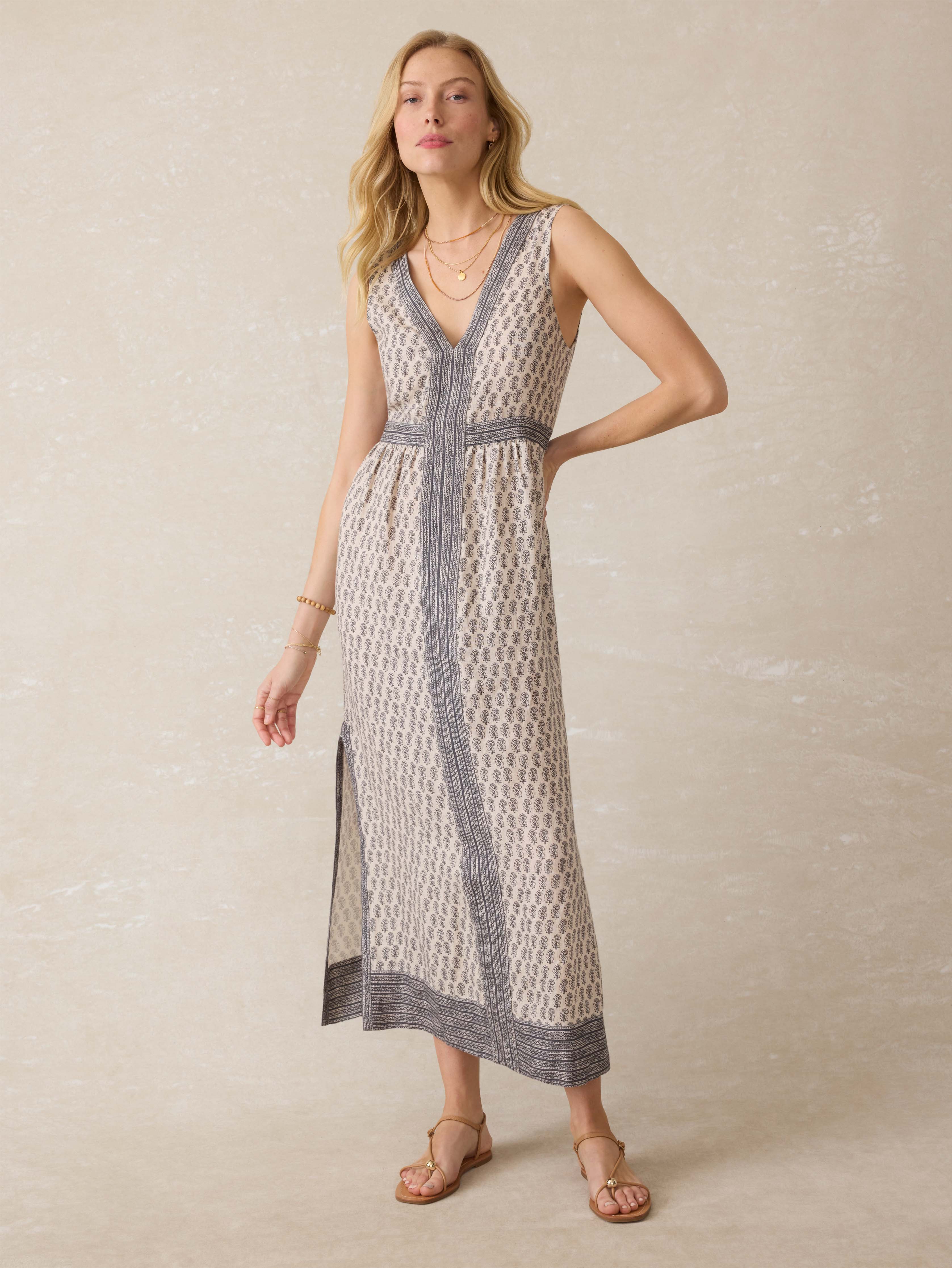 Macey Linen Maxi Dress - Summer Pearl Blossom - Image 5