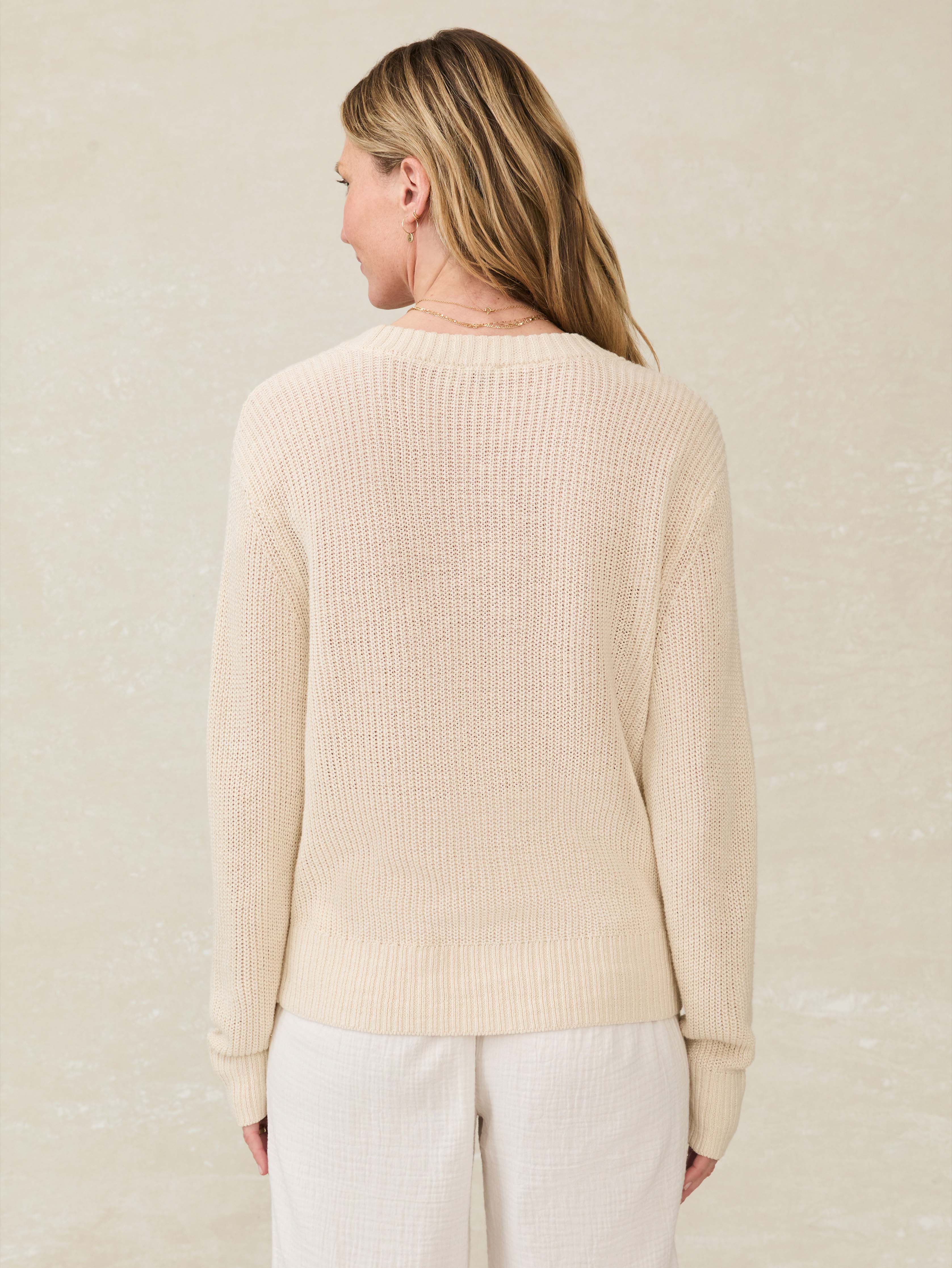 Miramar Linen Cardigan - Summer Sand - Image 4