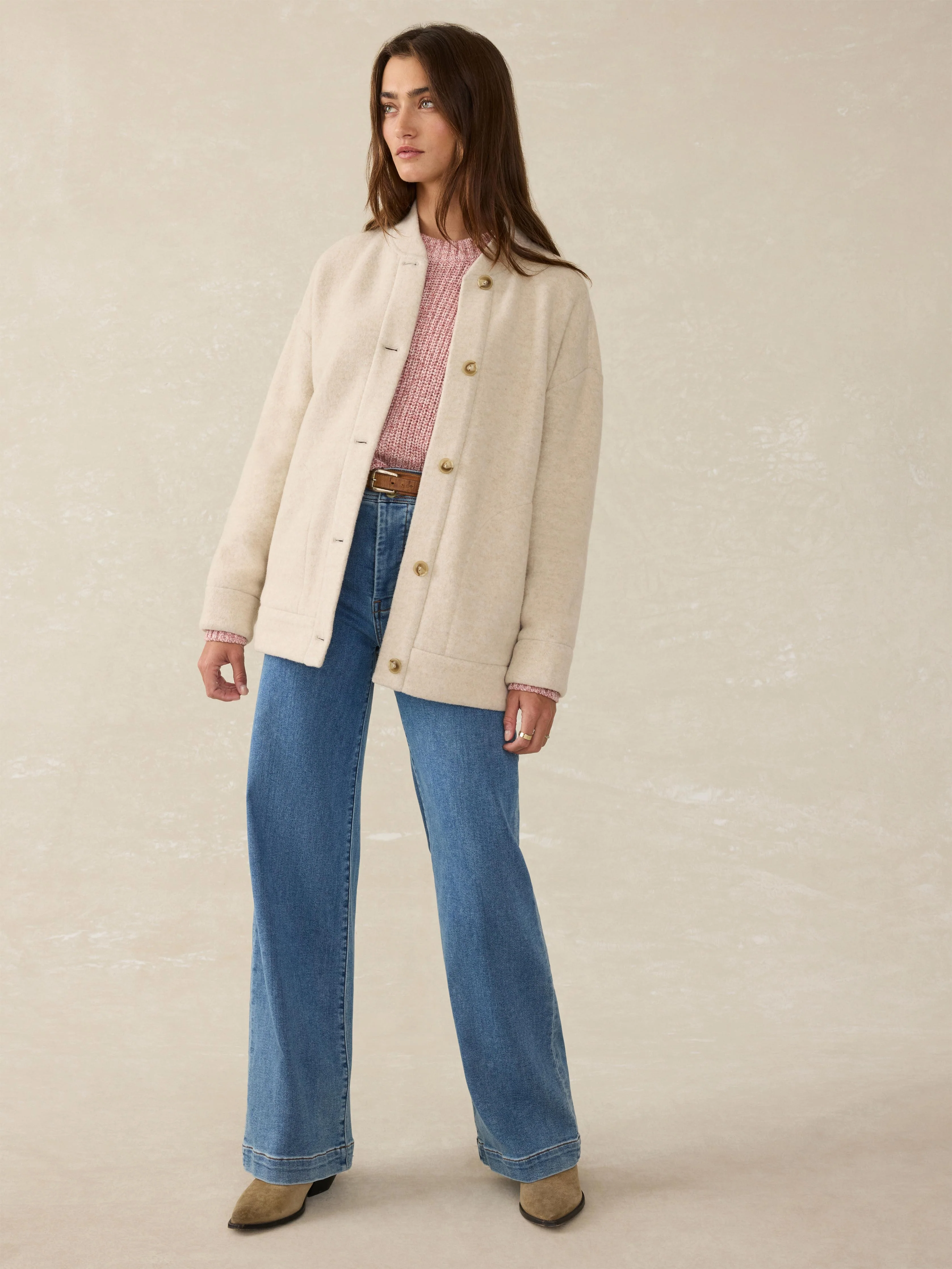 Pacific Knit Jacket - Oat Melange - Image 3