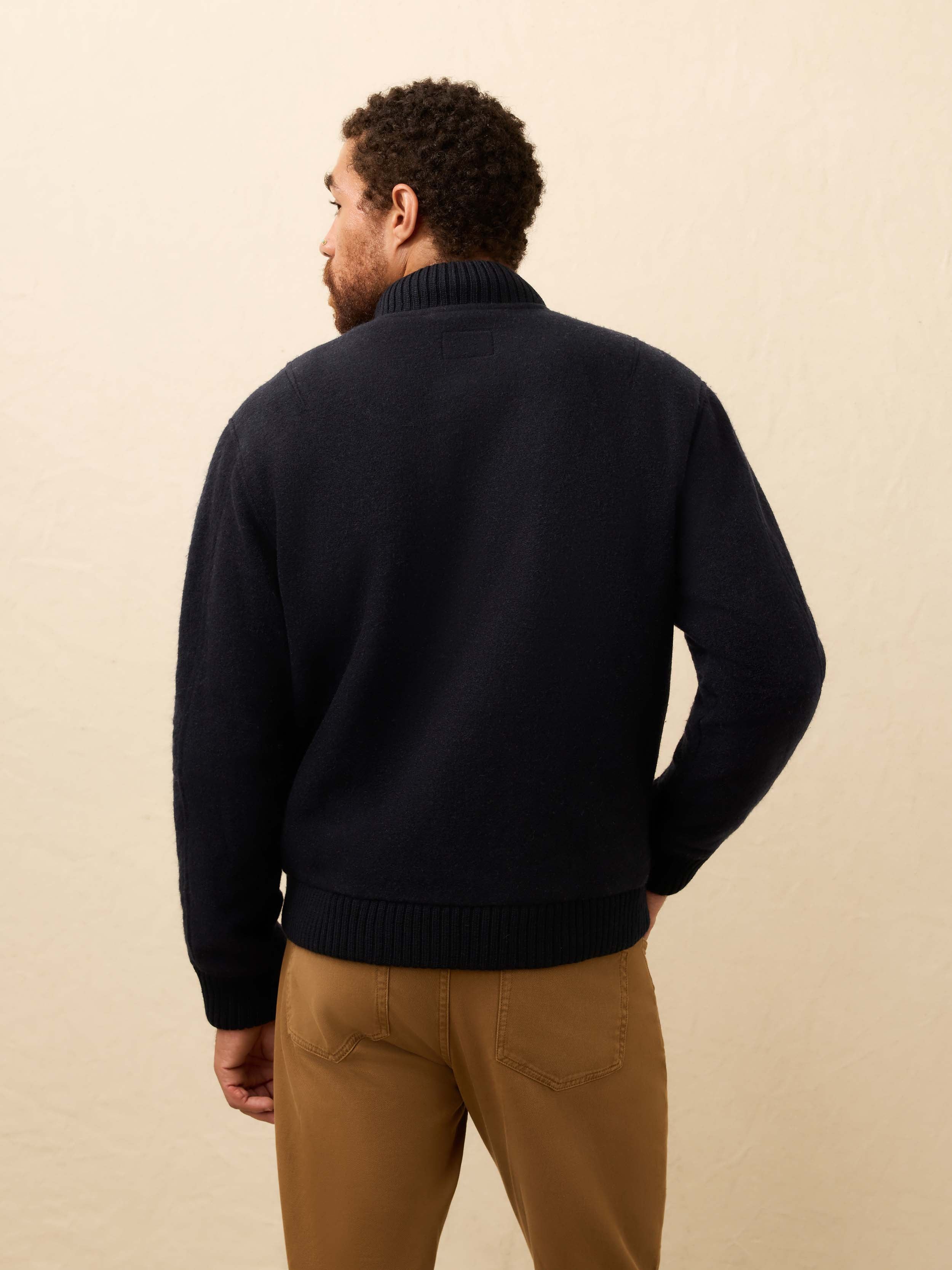 Range Fleece Lined Bomber - Navy Shadow Twill - Image 3