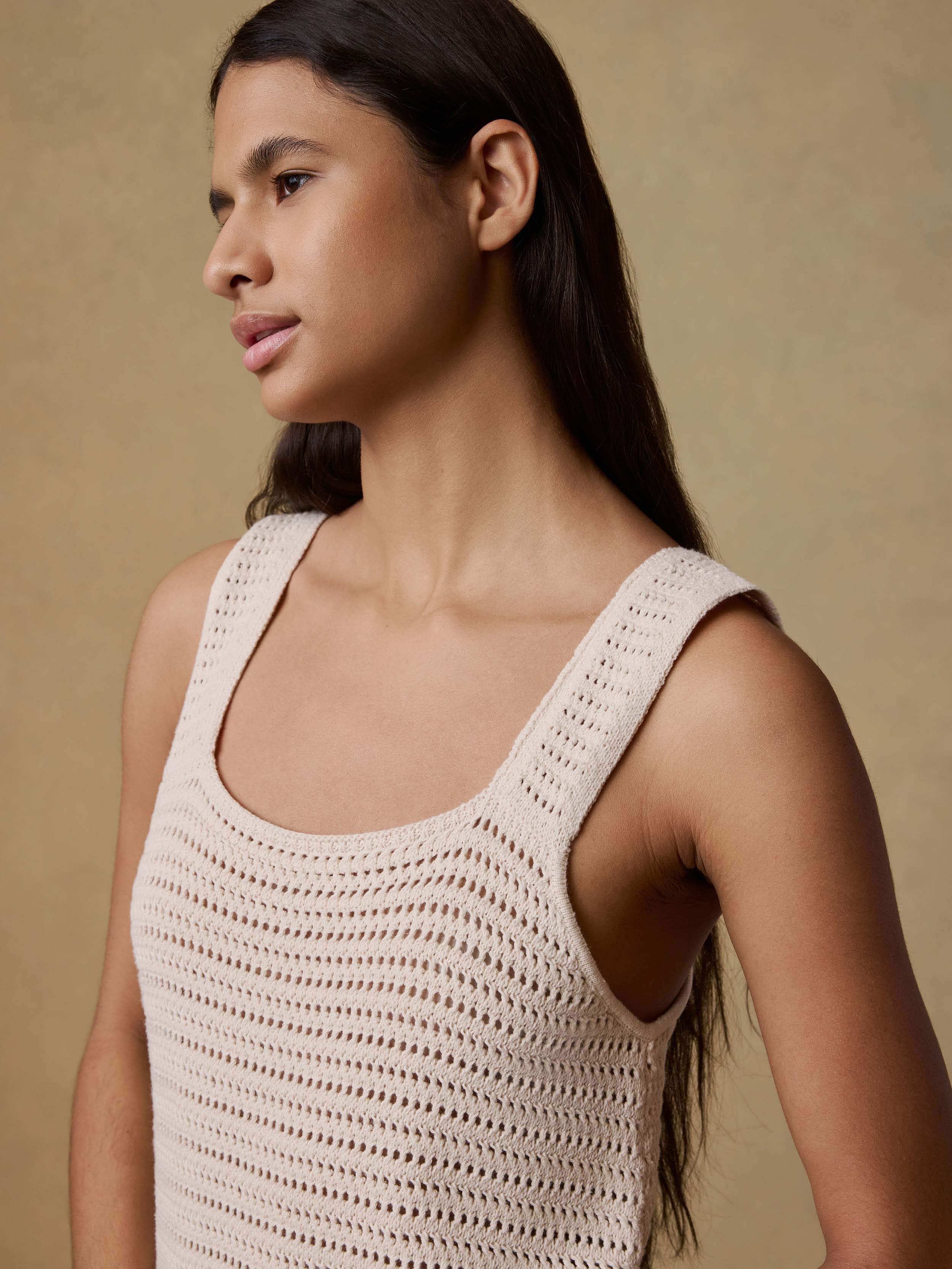 Seacoast Crochet Sleeveless Dress - Cream - Image 7