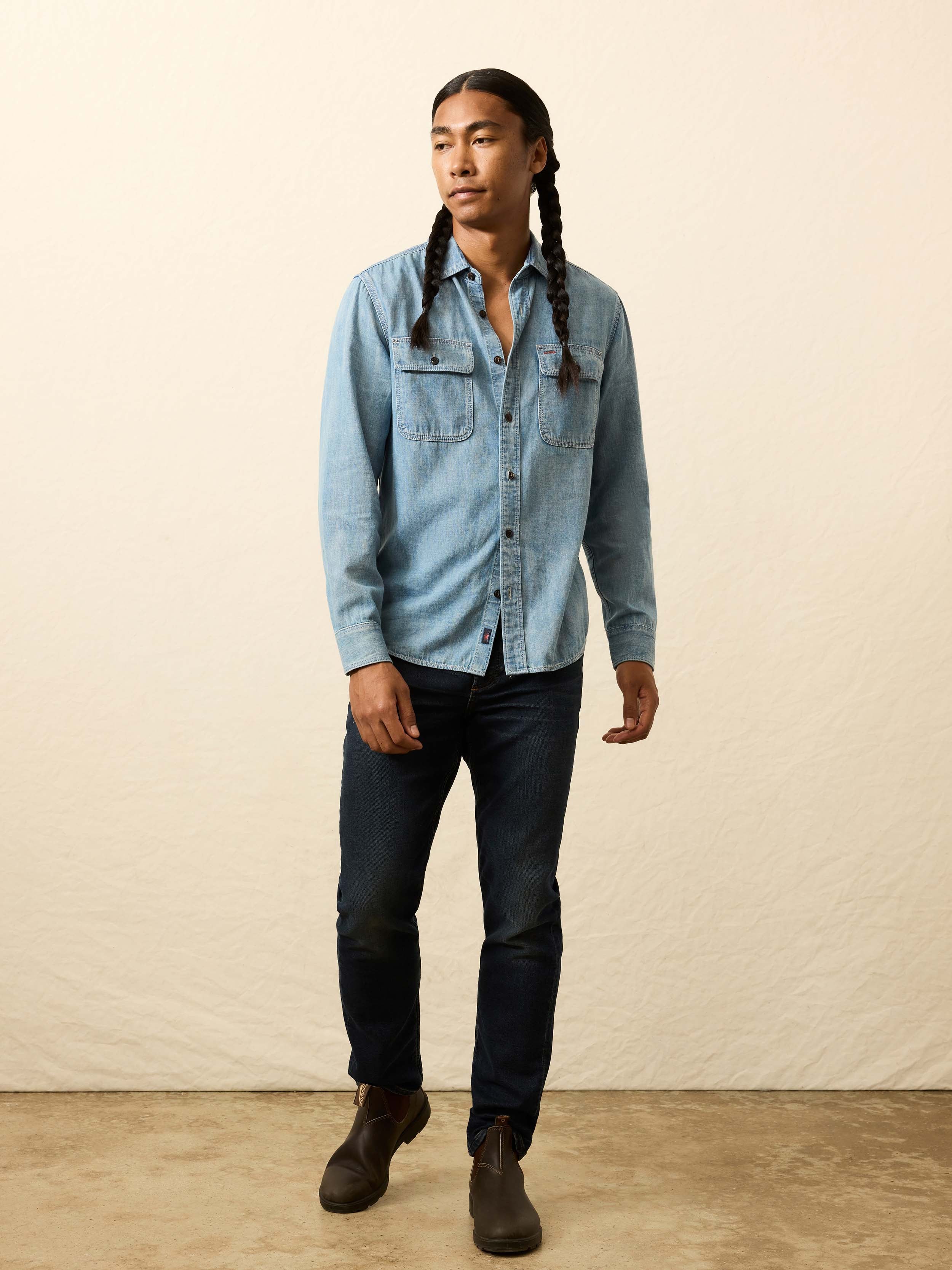 Steven Paul Judd Thunderbird Denim Workshirt - Rainy Mountain Wash - Image 5