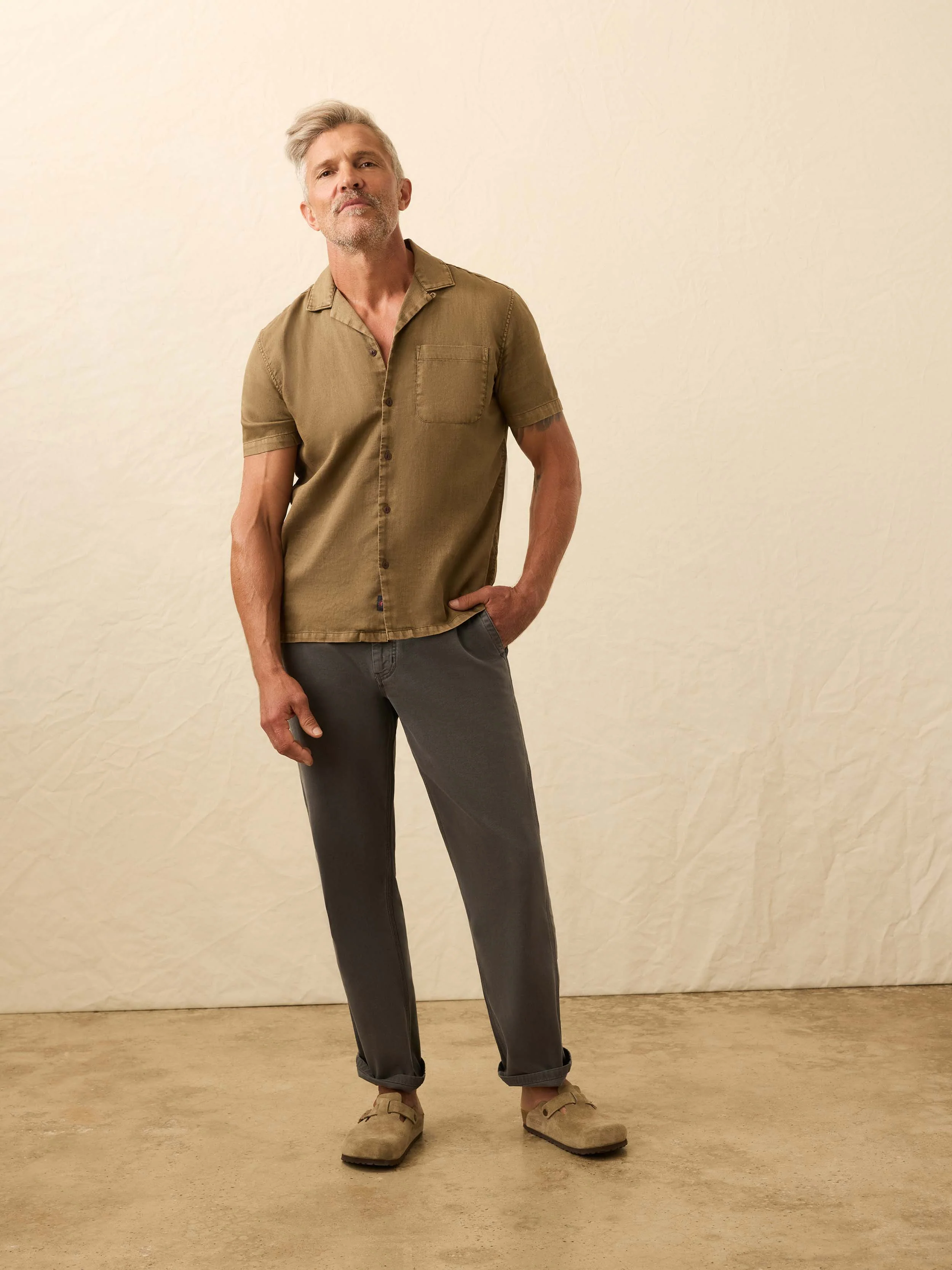 Short-Sleeve Hemp Blend Shirt - Timber - Image 3