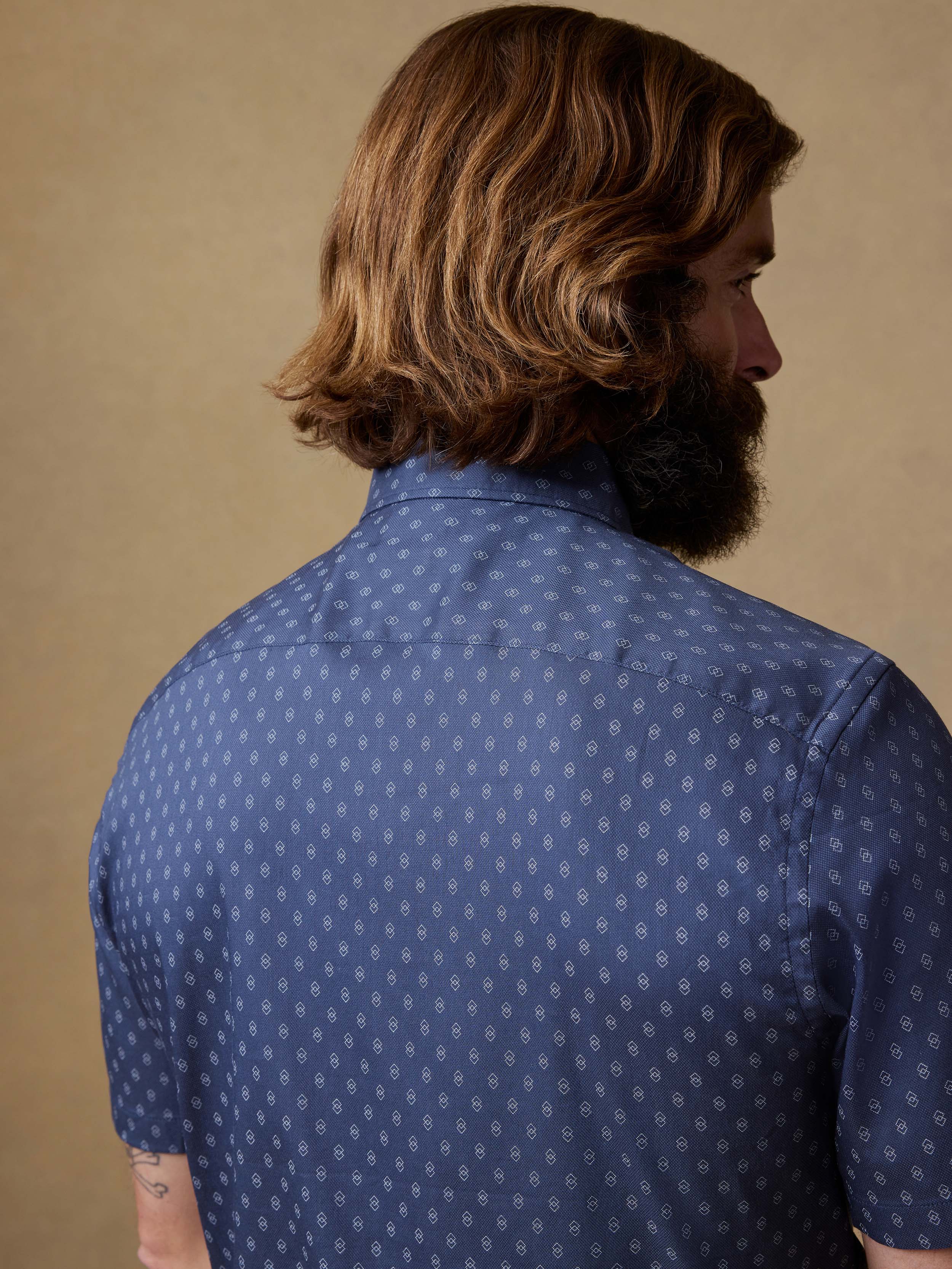 Short-Sleeve Movement™ Monterey Shirt - Navy Dusk Diamond - Image 6