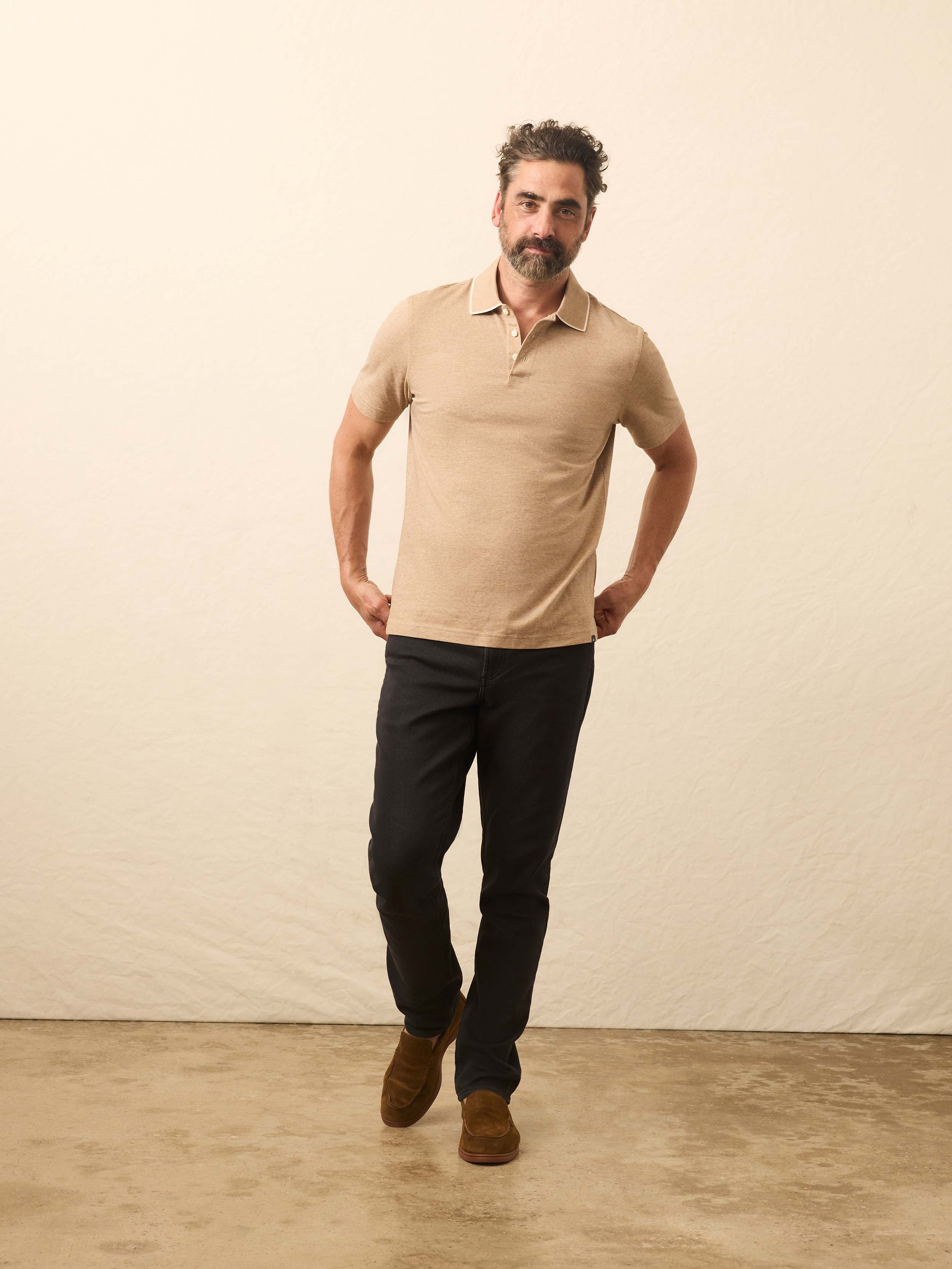 Short-Sleeve Movement™ Pique Polo - Driftwood Island Heather - Image 4