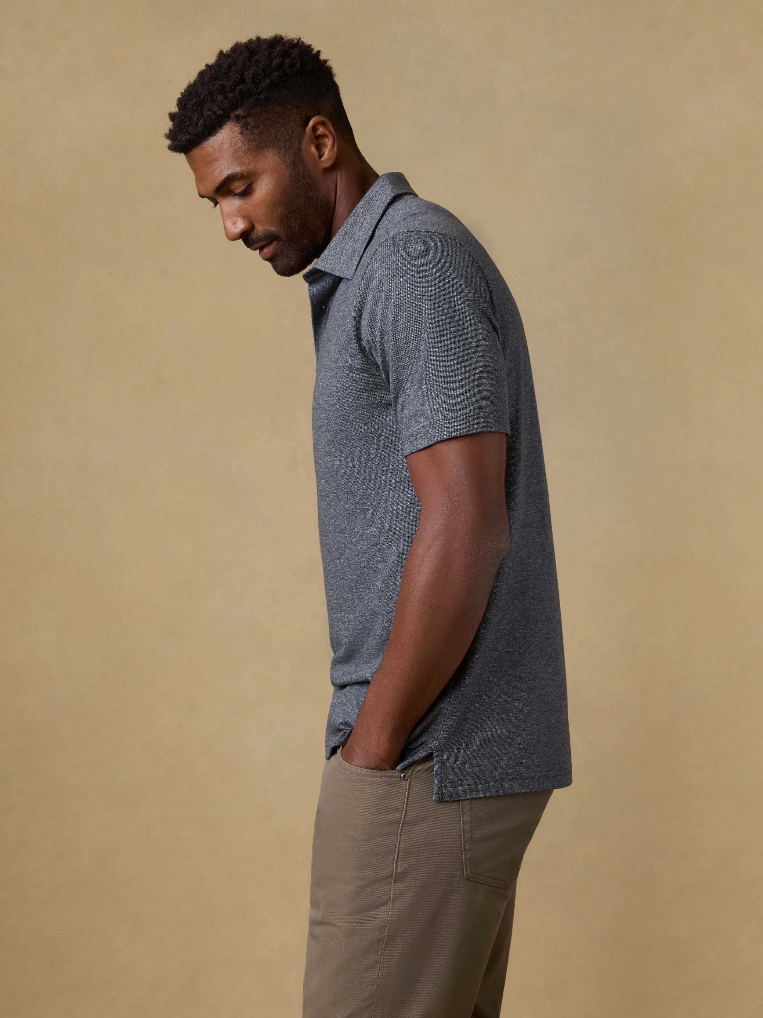 Short-Sleeve Movement™ Pique Polo - Dusty Iron Heather - Image 4