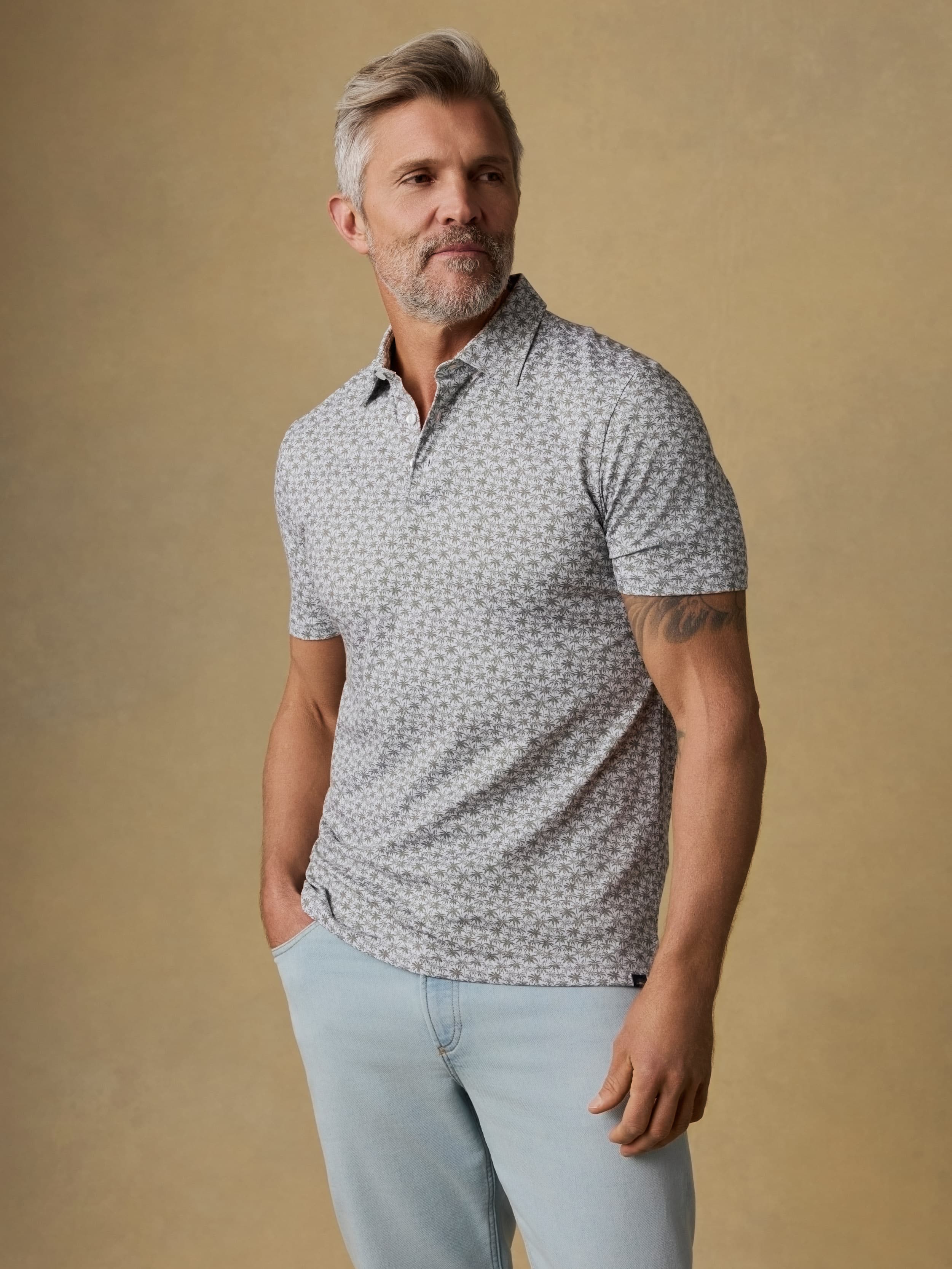Short-Sleeve Movement™ Pique Polo - Olive Palm Beach - Image 2