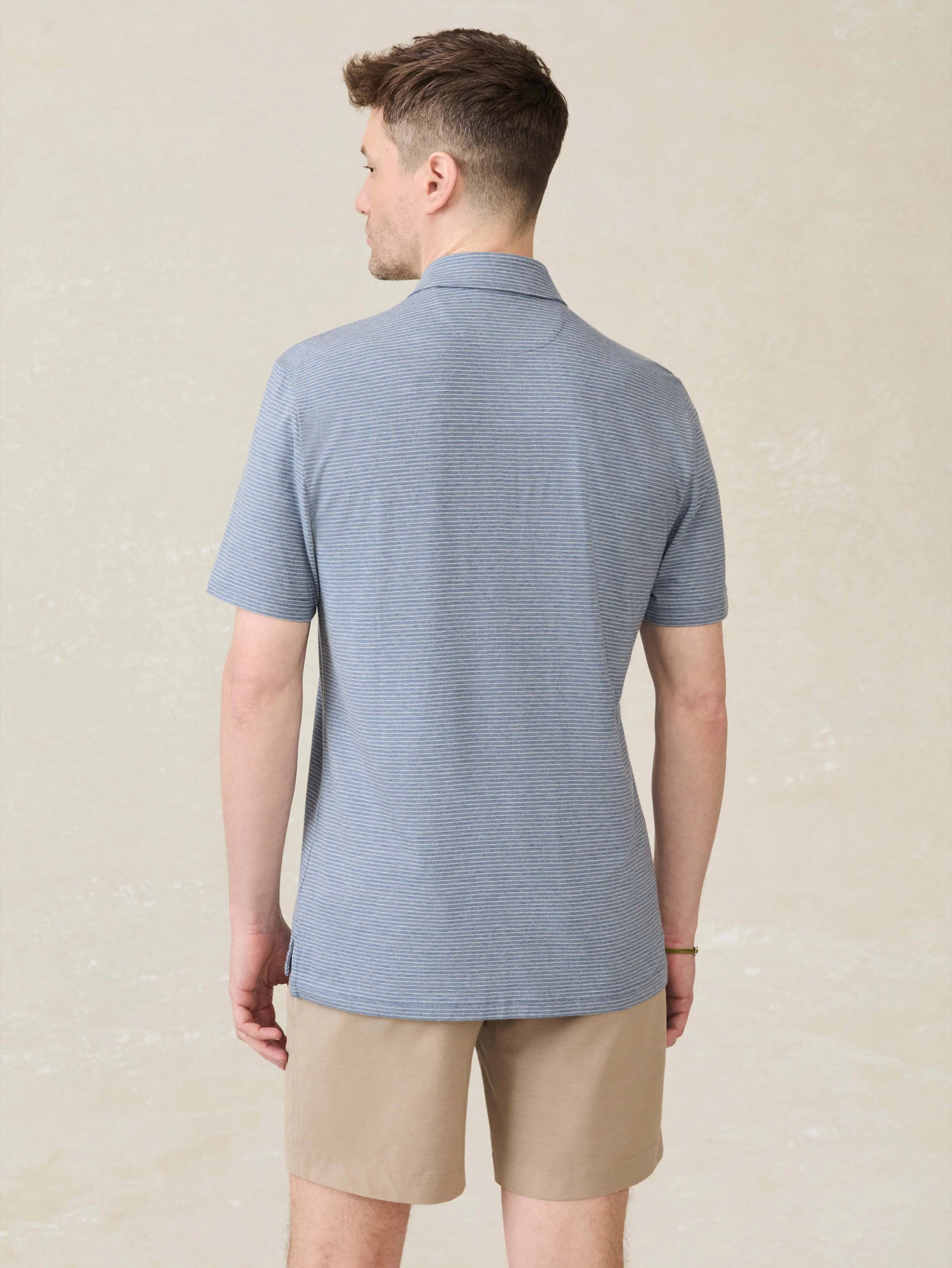 Short-Sleeve Movementâ„¢ Polo Shirt - Azure Beach Stripe - Image 4