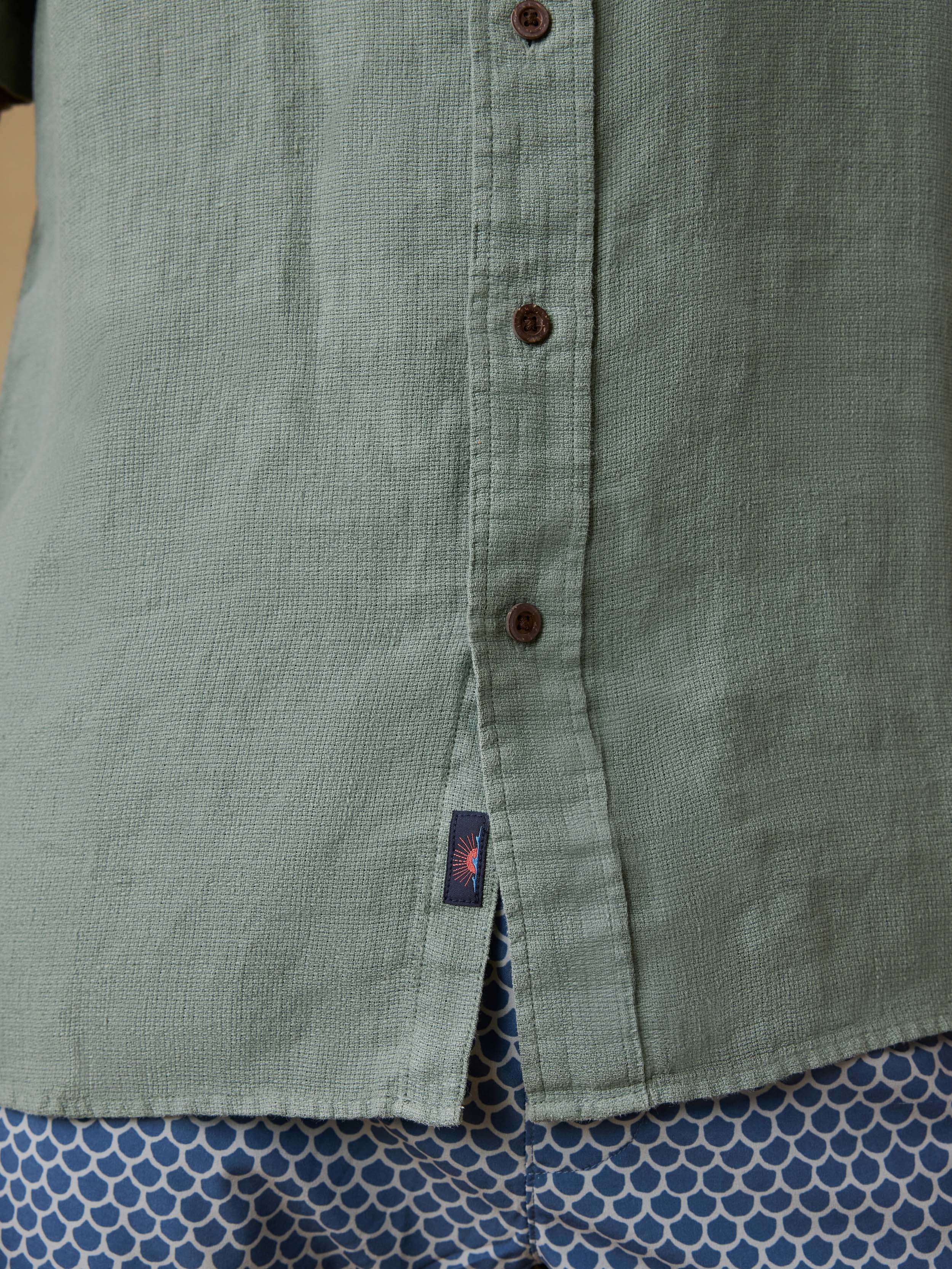 Short-Sleeve Palma Linen Shirt - Spruce - Image 5