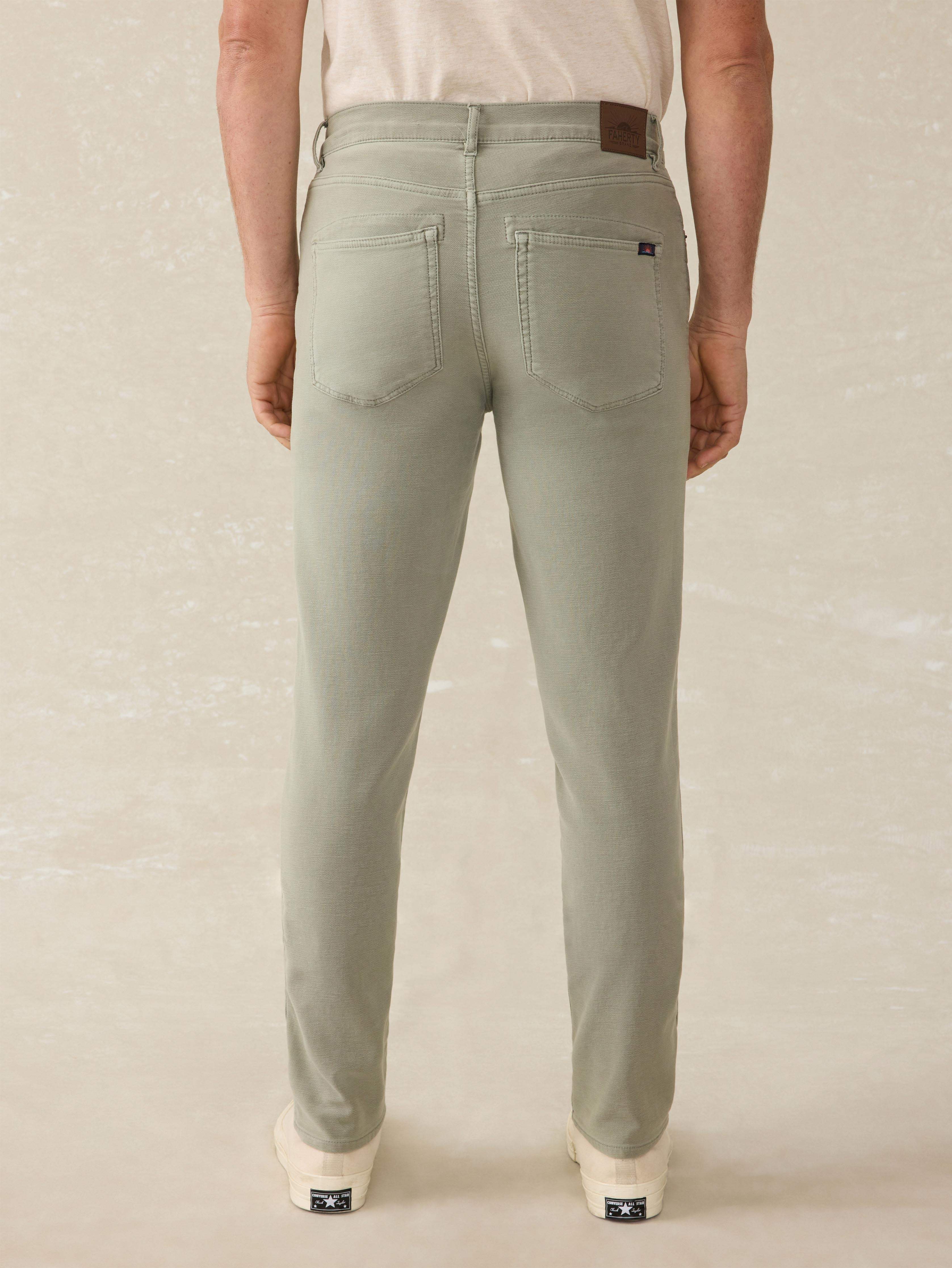 Stretch Terry 5-Pocket Athletic Fit Pant - Faded Olive - Image 5