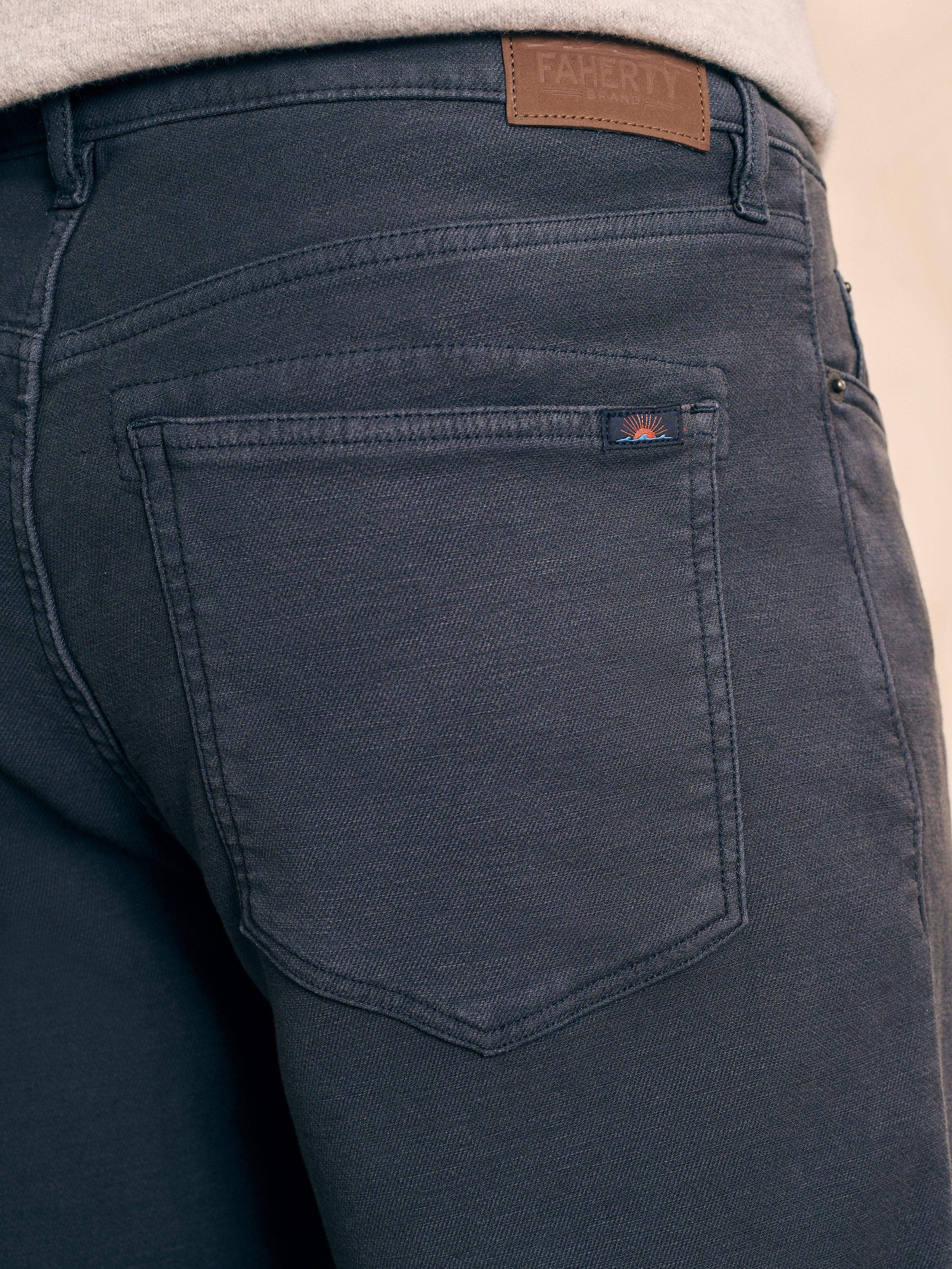 Stretch Terry 5-Pocket Athletic Fit Pant - Navy - Image 4