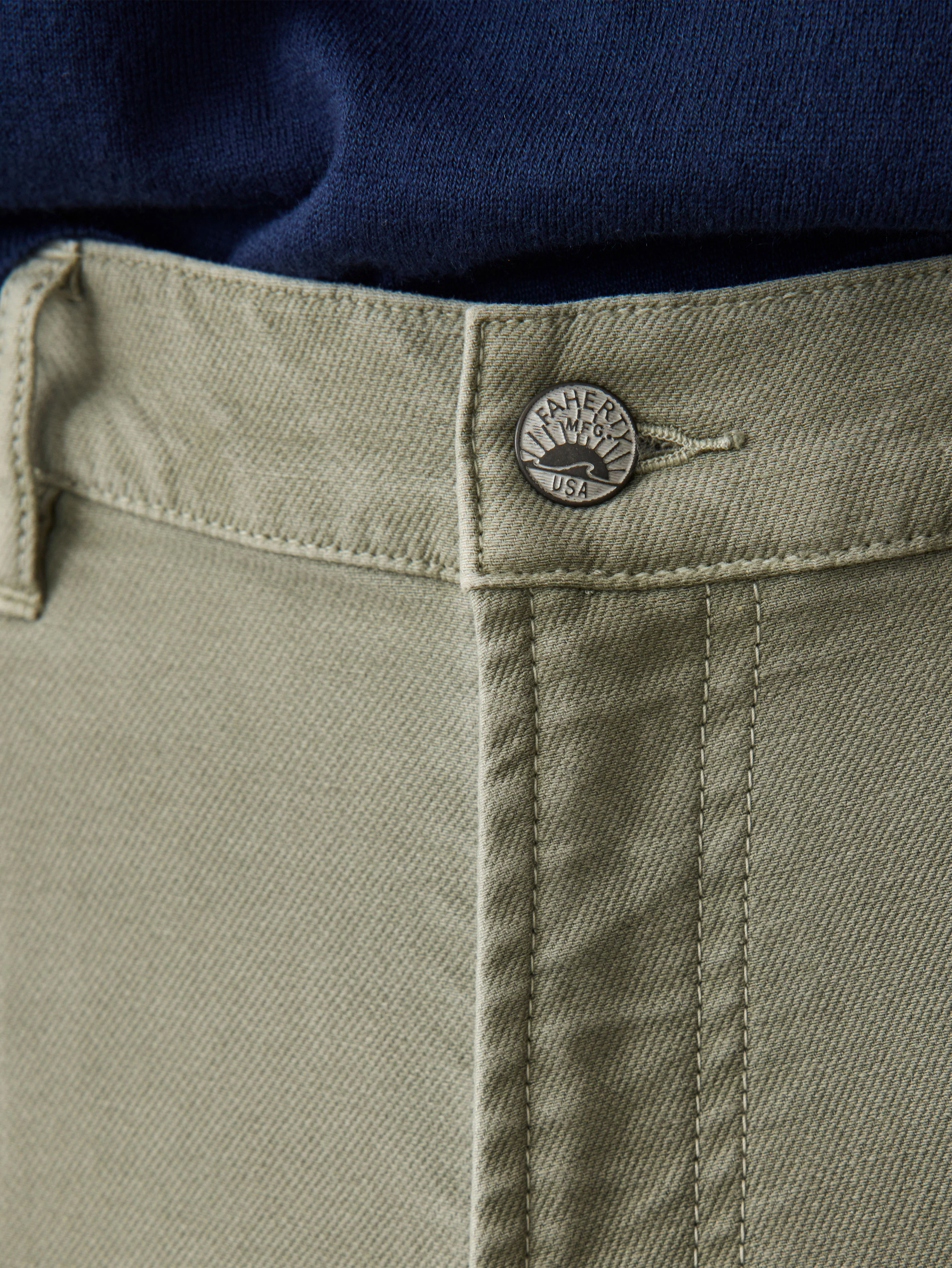 Stretch Terry 5-Pocket Pant - Faded Olive - Image 3