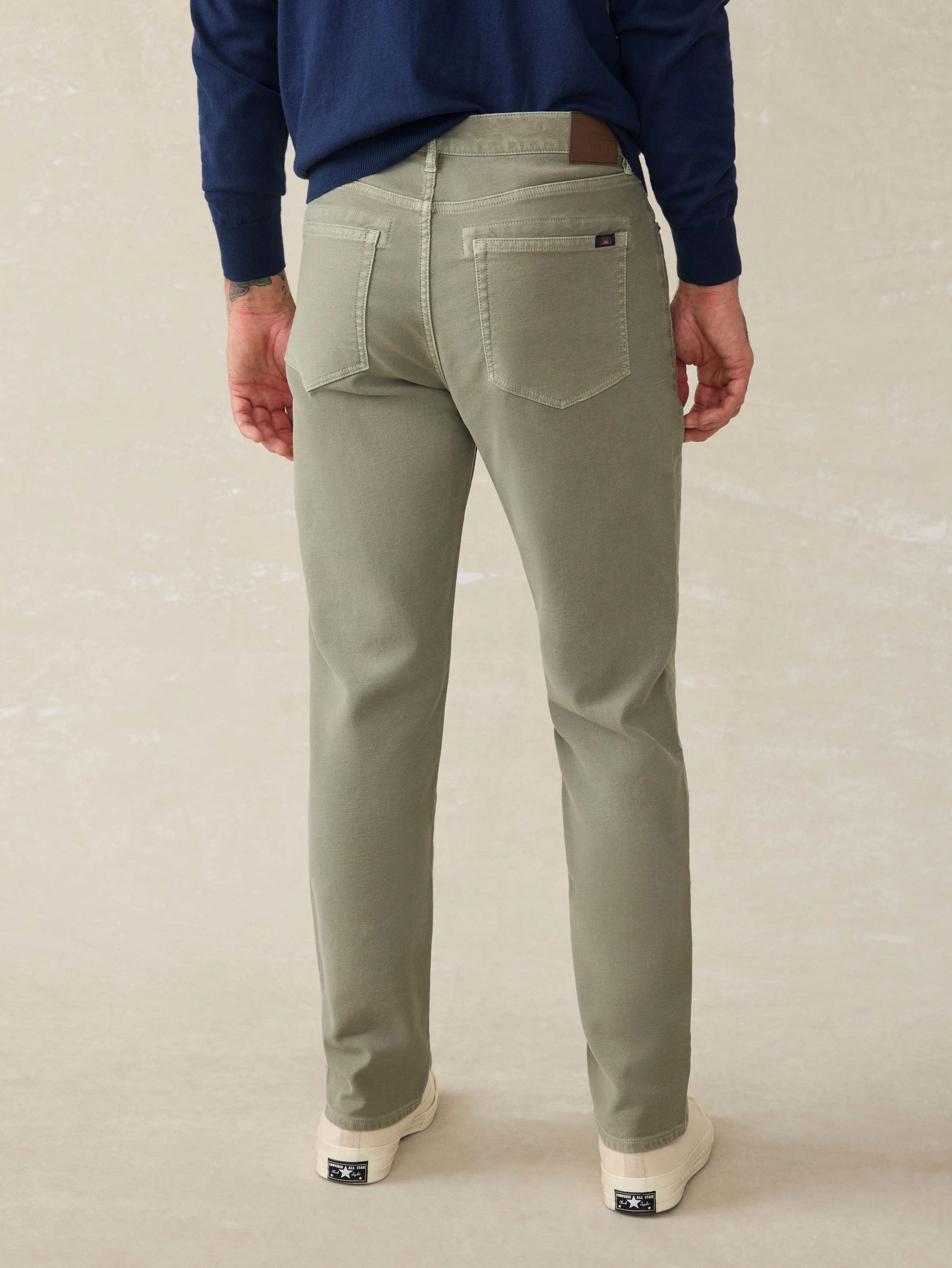 Stretch Terry 5-Pocket Pant - Faded Olive - Image 4