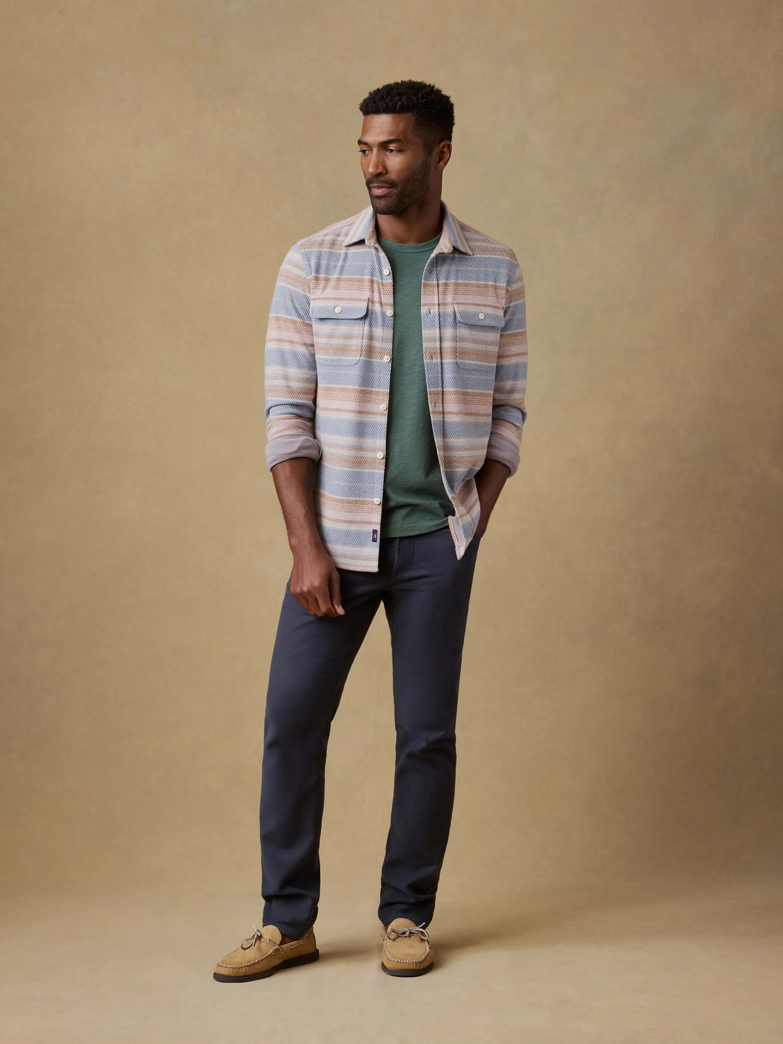 Stretch Terry 5-Pocket Pant - Navy - Image 4