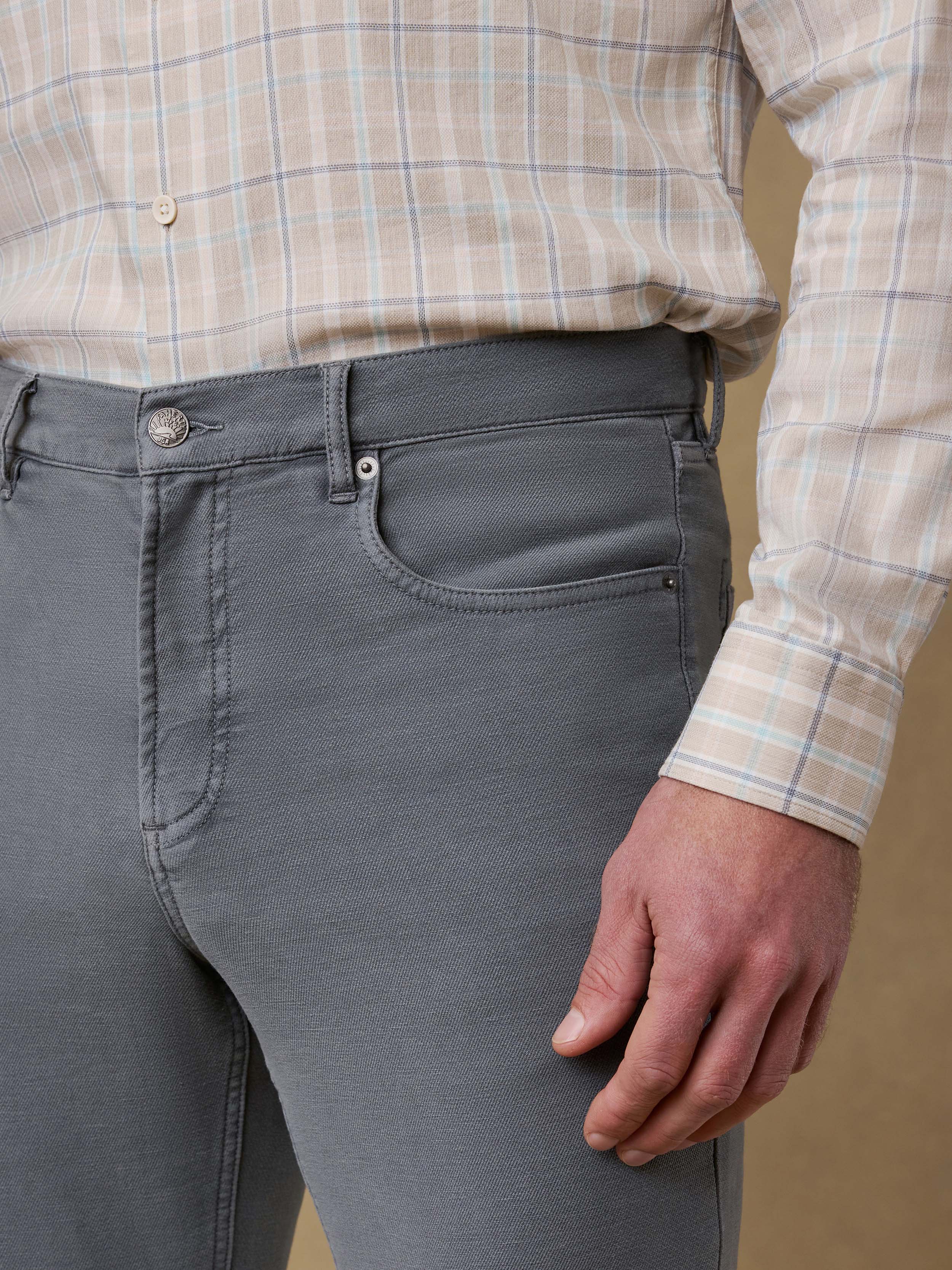 Stretch Terry 5-Pocket Athletic Fit Pant - Slate - Image 5