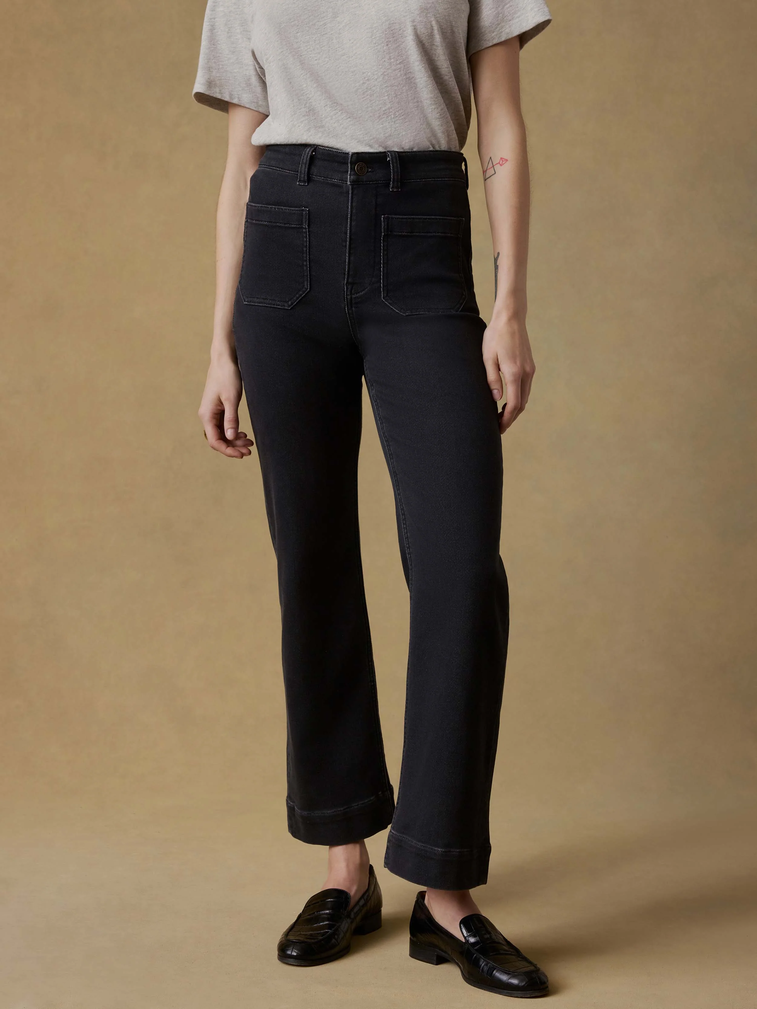 Stretch Terry Patch Pocket Ankle Pant - Onyx Black - Image 3