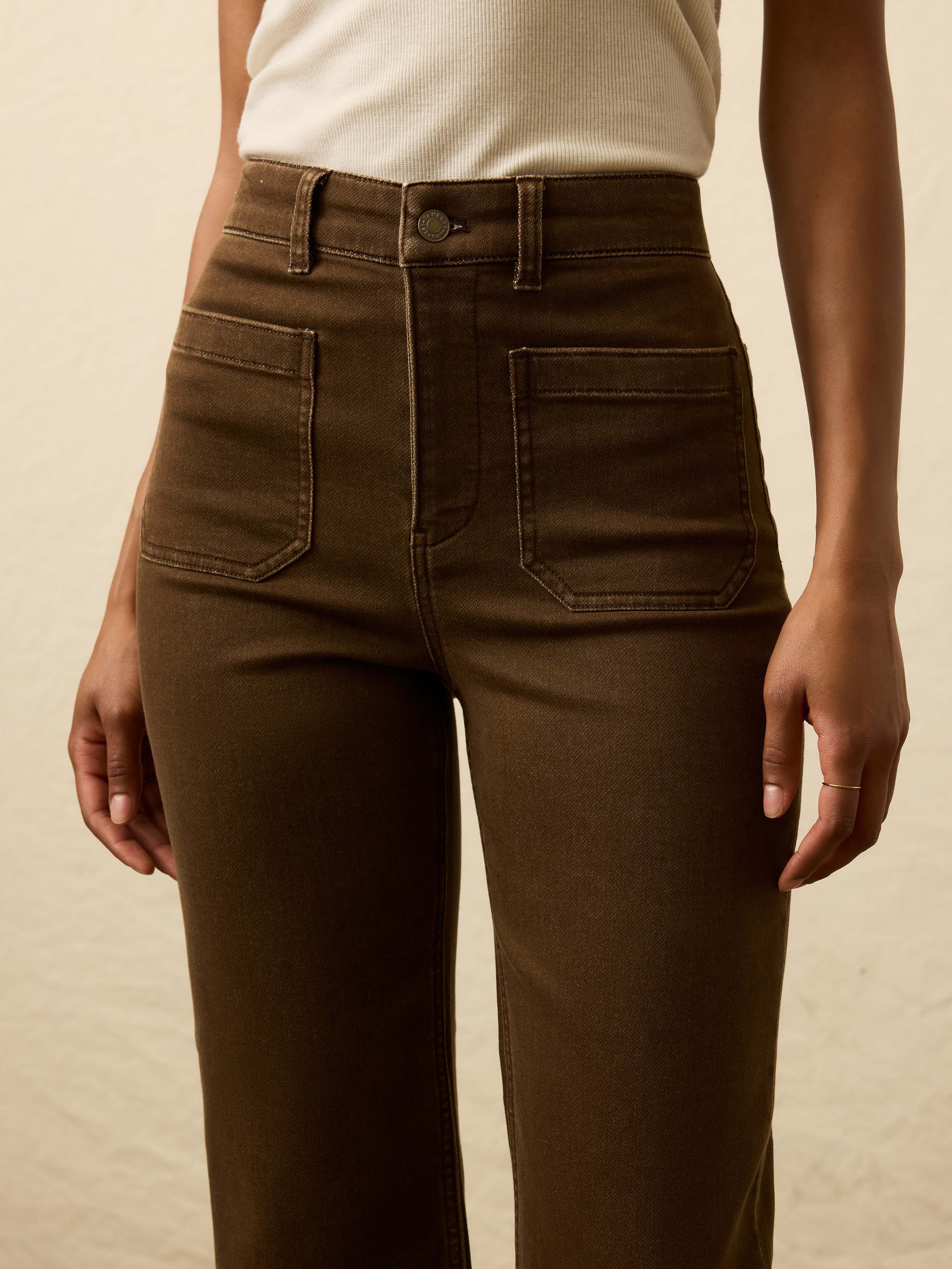 Stretch Terry Patch Pocket Ankle Pant - Walnut - Image 5