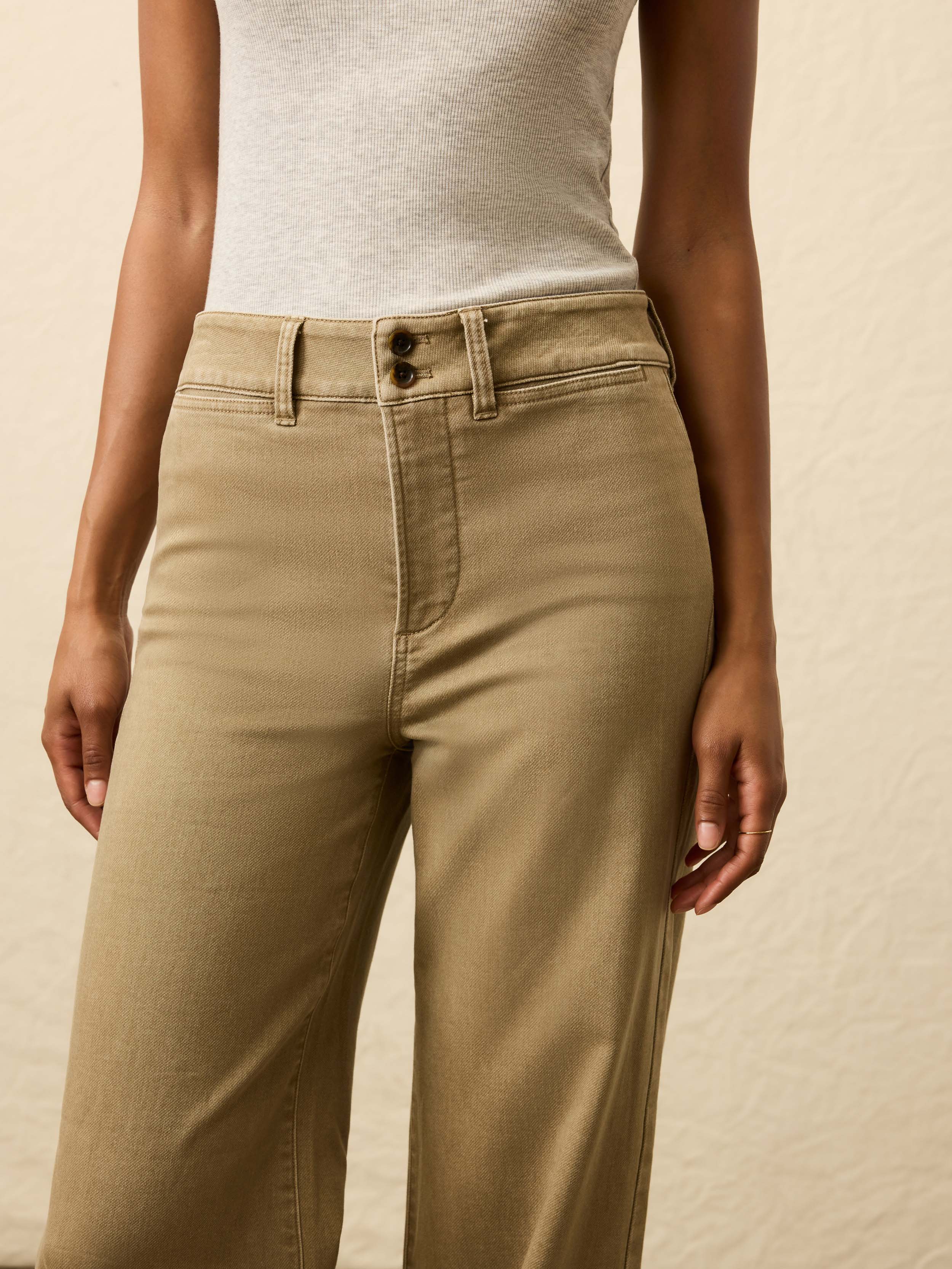 Stretch Terry Sailor Trouser - Desert Khaki - Image 2