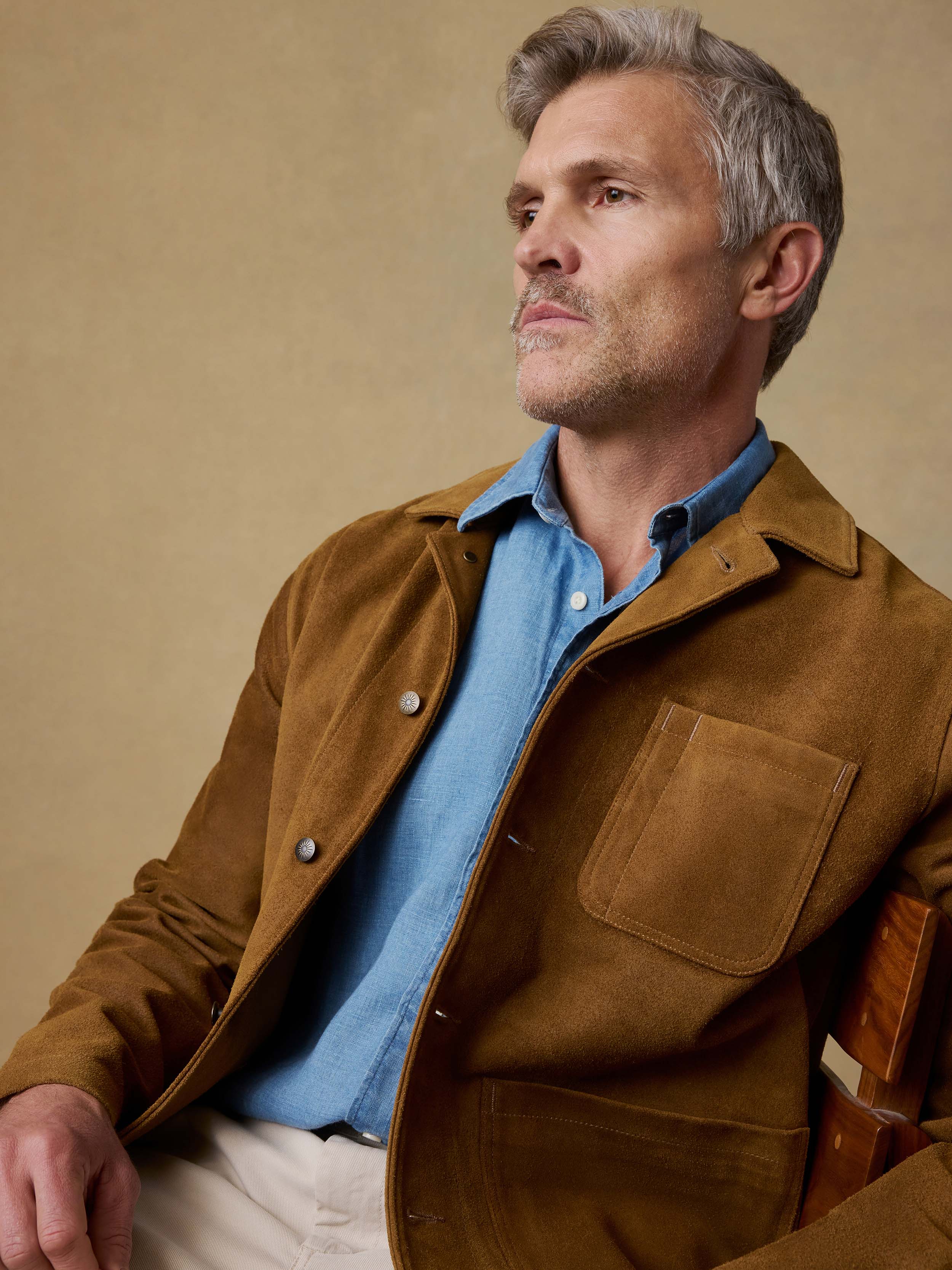 Suede Studio Jacket - Golden Chestnut - Image 2