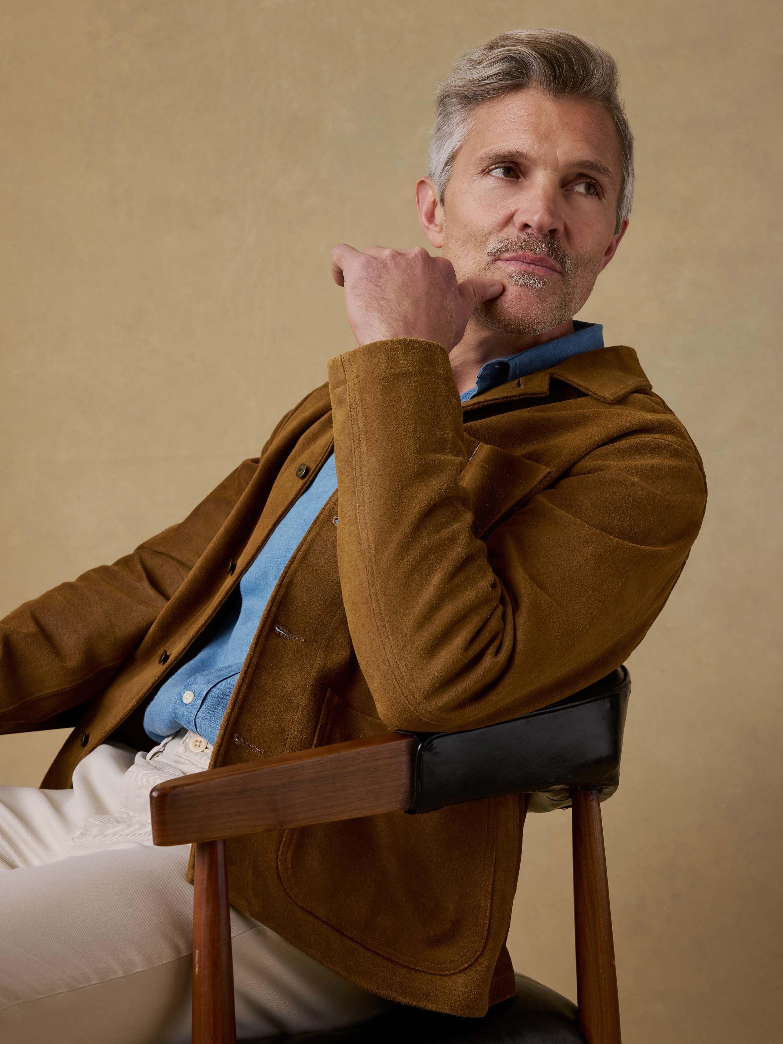 Suede Studio Jacket - Golden Chestnut - Image 4