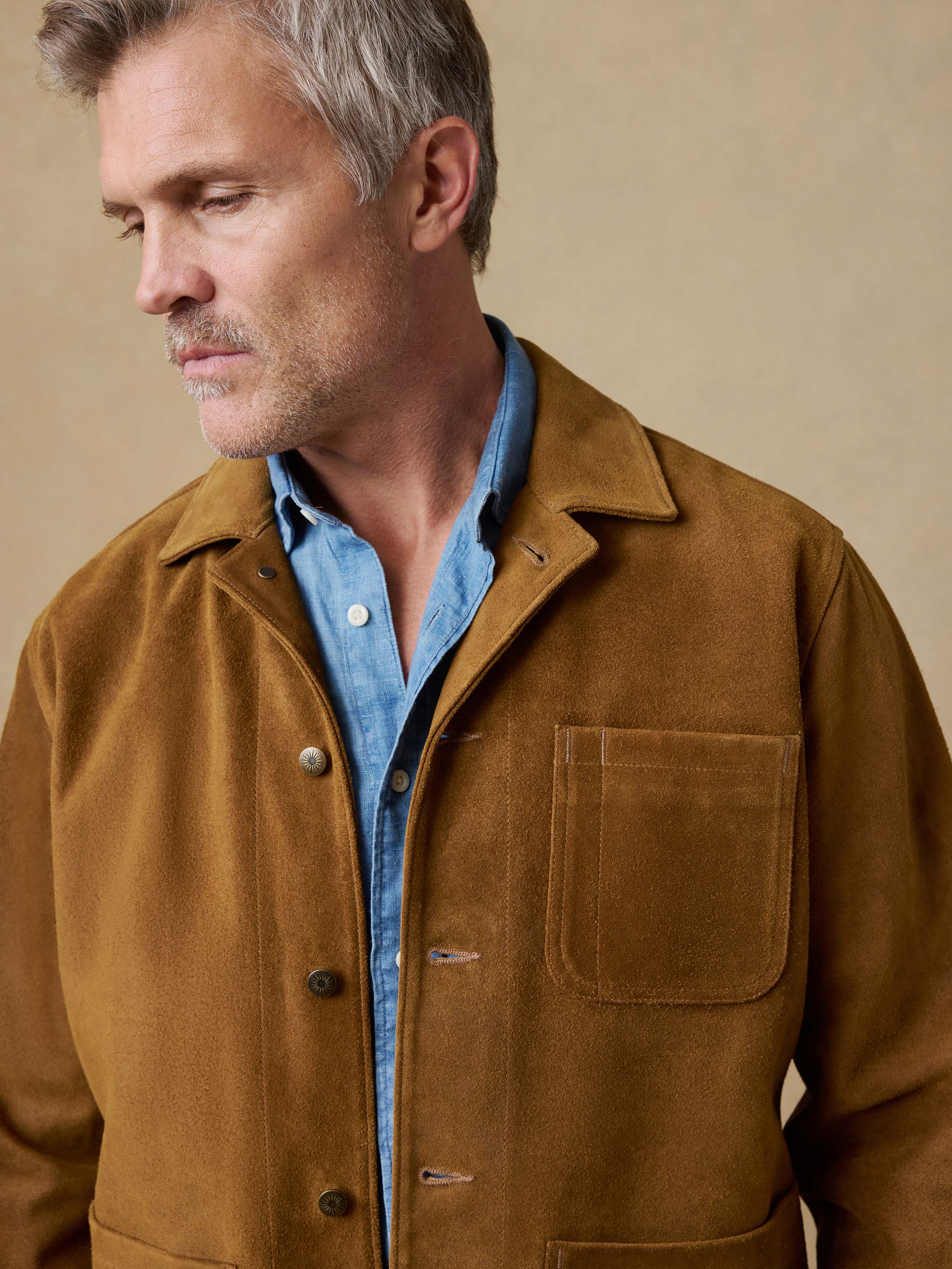 Suede Studio Jacket - Golden Chestnut - Image 5