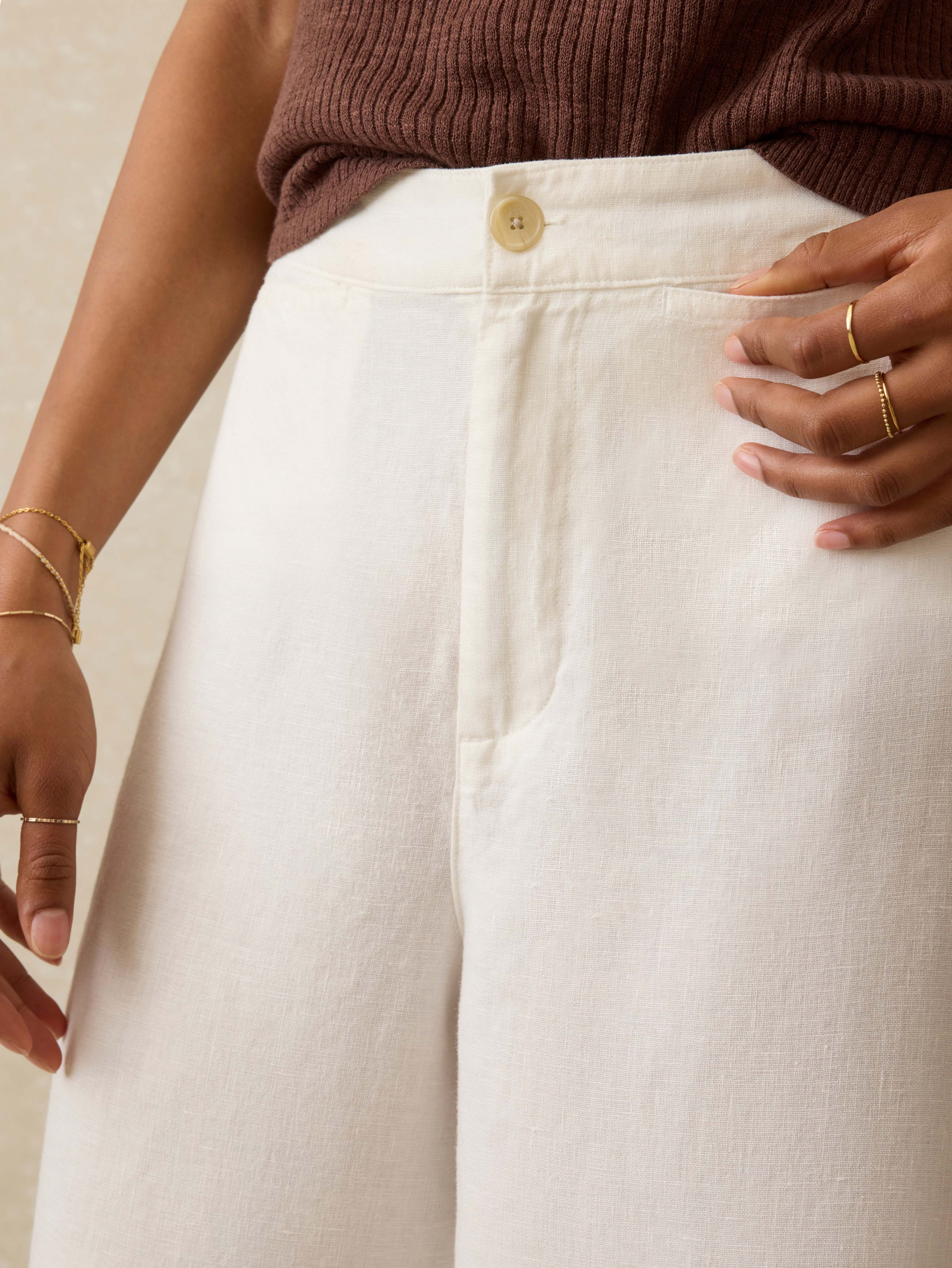 Sun Strider Linen Pant - White - Image 2