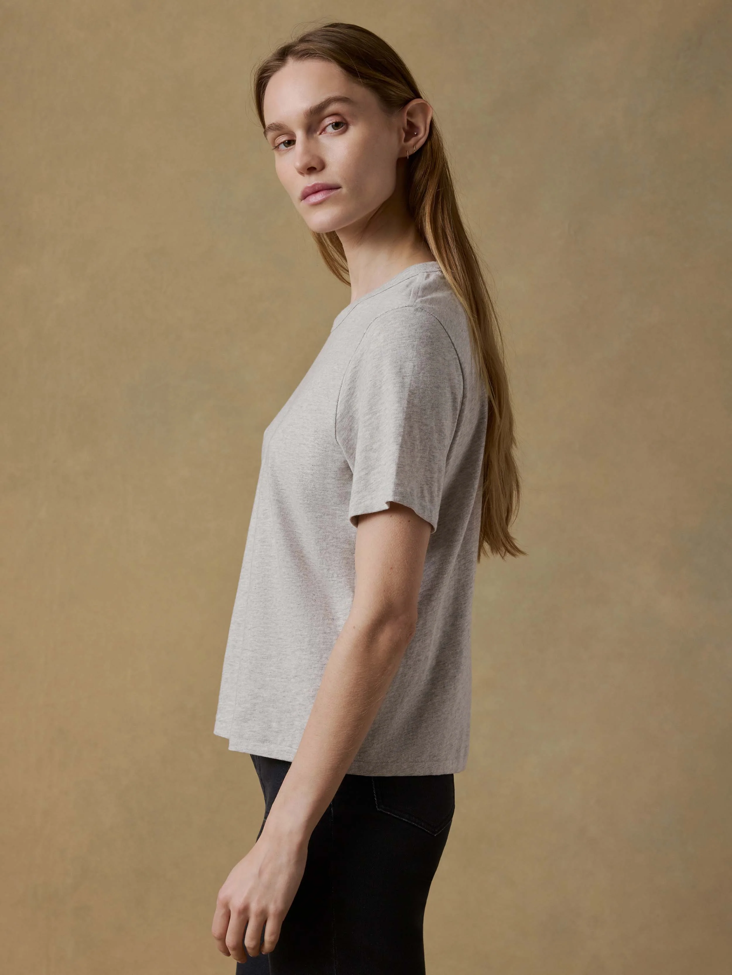 Sunwashed Regenerative Tee - Dune Grey Heather - Image 4